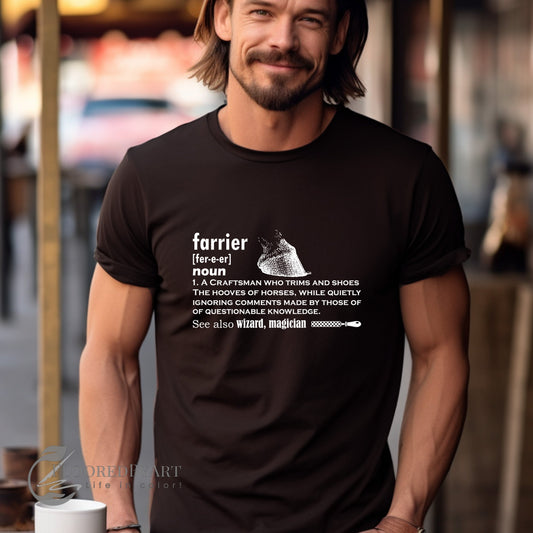 Farrier T-shirt, Farrier Funny Definition, Horseshoer Tee, Professional Farrier Shirt - FlooredByArt