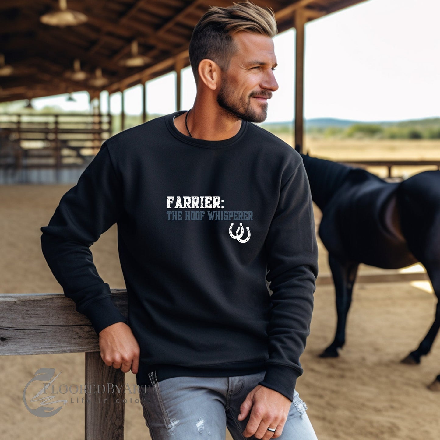 Farrier T-shirt, The Hoof Whisperer, Horseshoer Tee, Professional Farrier Shirt - FlooredByArt