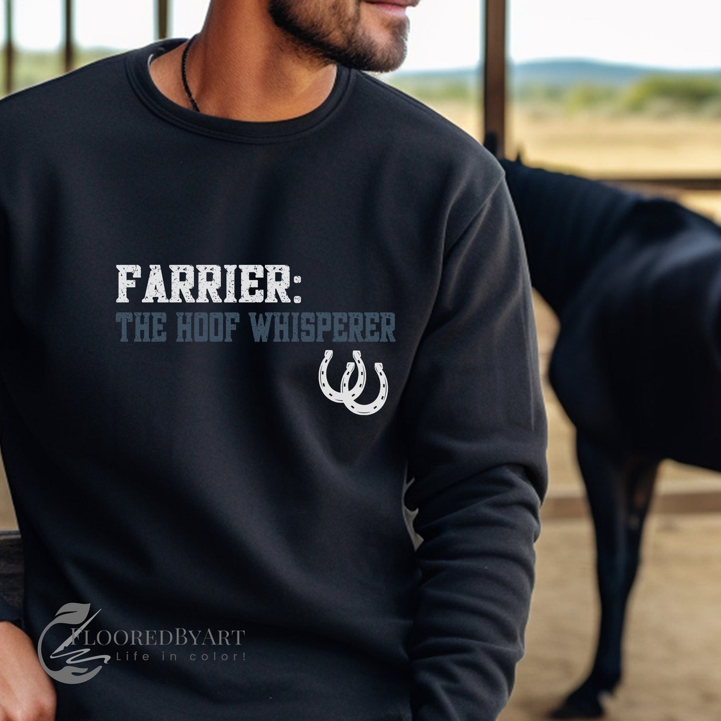 Farrier T-shirt, The Hoof Whisperer, Horseshoer Tee, Professional Farrier Shirt - FlooredByArt
