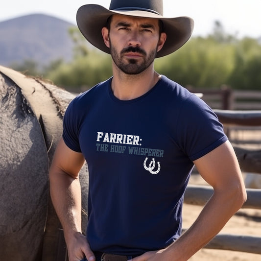 Farrier T-shirt, The Hoof Whisperer, Horseshoer Tee, Professional Farrier Shirt, Gift for Farrier, Horse Gift, Horse Farrier Shirt - FlooredByArt