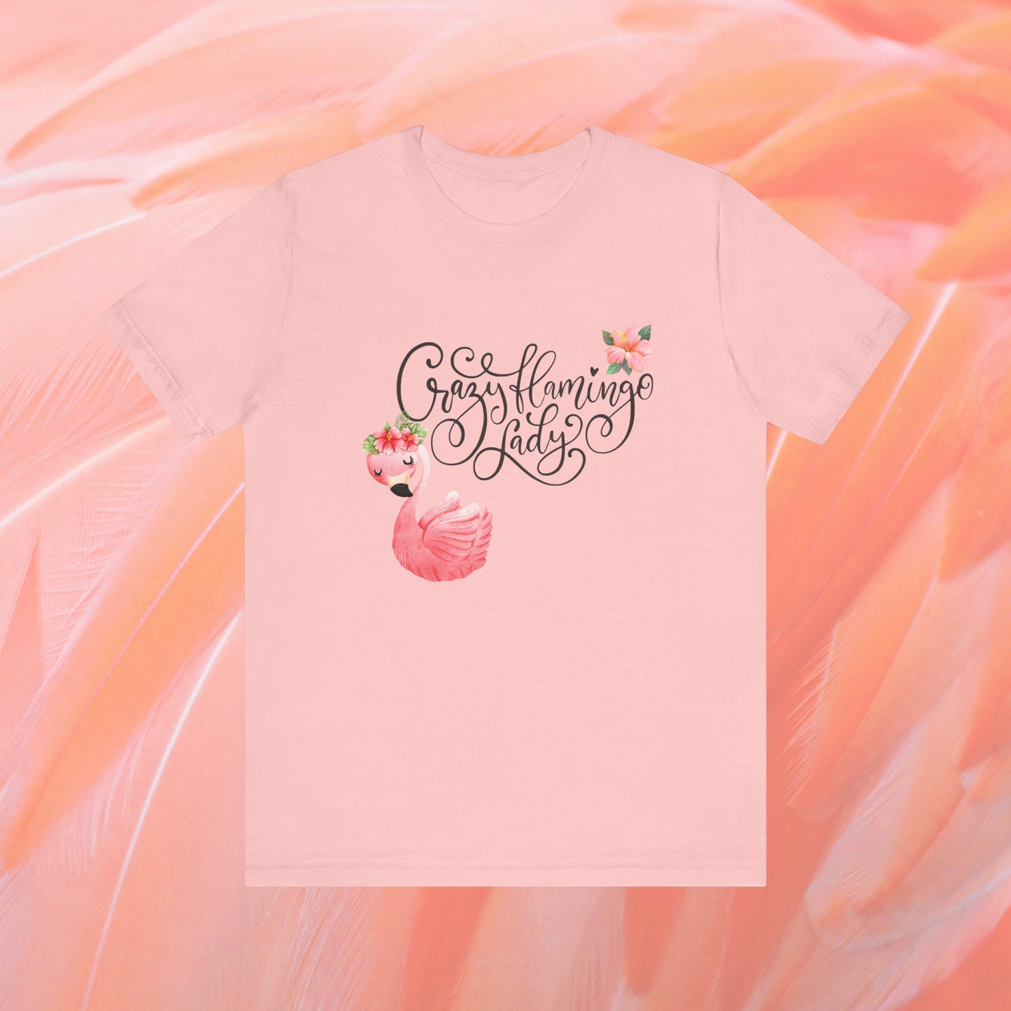 Flamingo TShirt, Cute Flamingo Art Tee, Beach Florida Shirt Vacation Tee Shirt - FlooredByArt