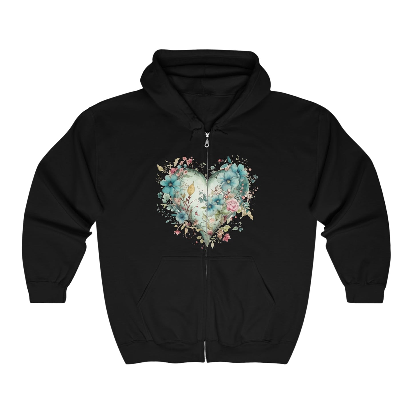 Flower Art Full Zip Jacket, Gift For Her, Country Wildflower Hoodie Aesthetic - FlooredByArt