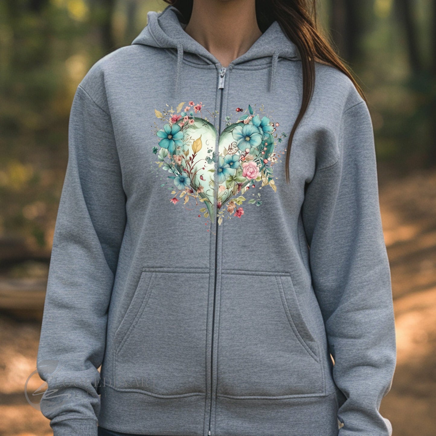 Flower Art Full Zip Jacket, Gift For Her, Country Wildflower Hoodie Aesthetic - FlooredByArt