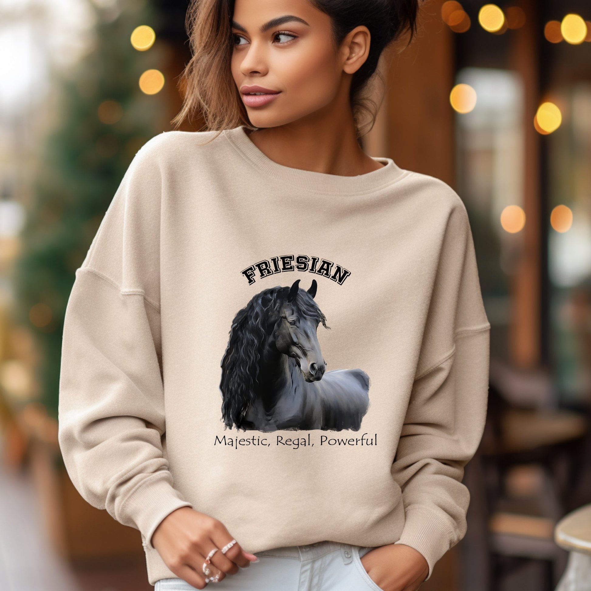 Friesian Horse Shirt, The Majestic Friesian Horse Sweatshirt - FlooredByArt