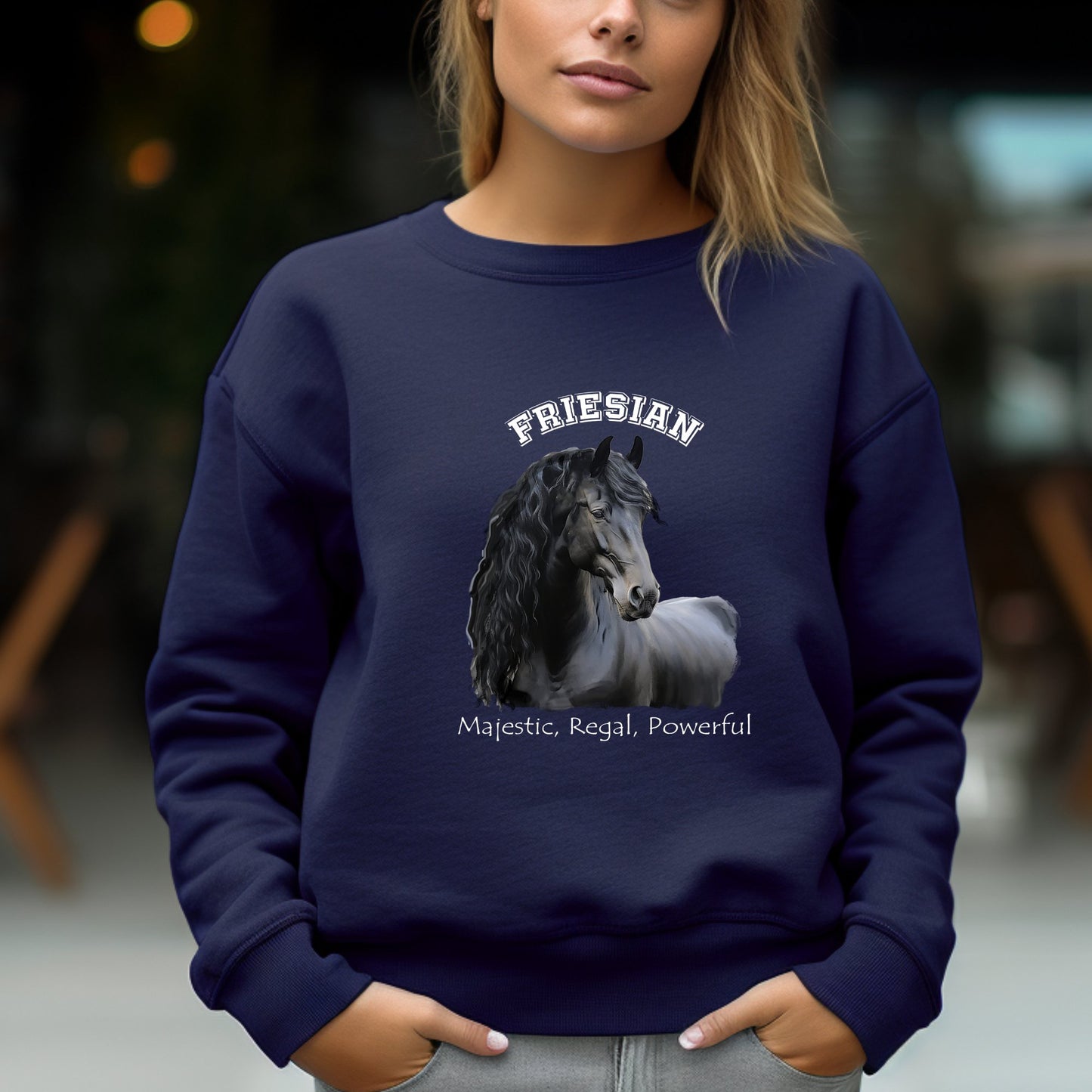 Friesian Horse Shirt, The Majestic Friesian Horse Sweatshirt - FlooredByArt