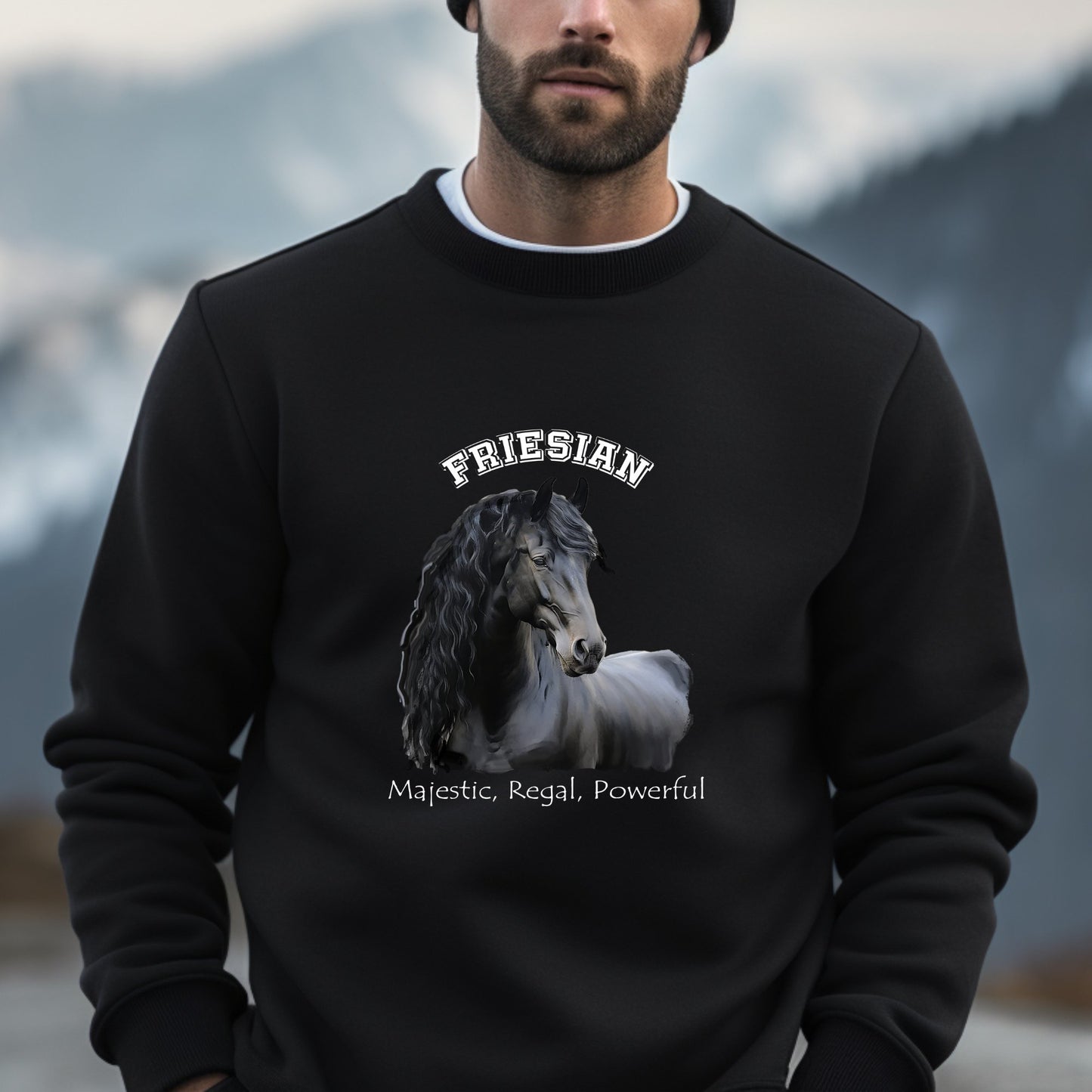 Friesian Horse Shirt, The Majestic Friesian Horse Sweatshirt - FlooredByArt