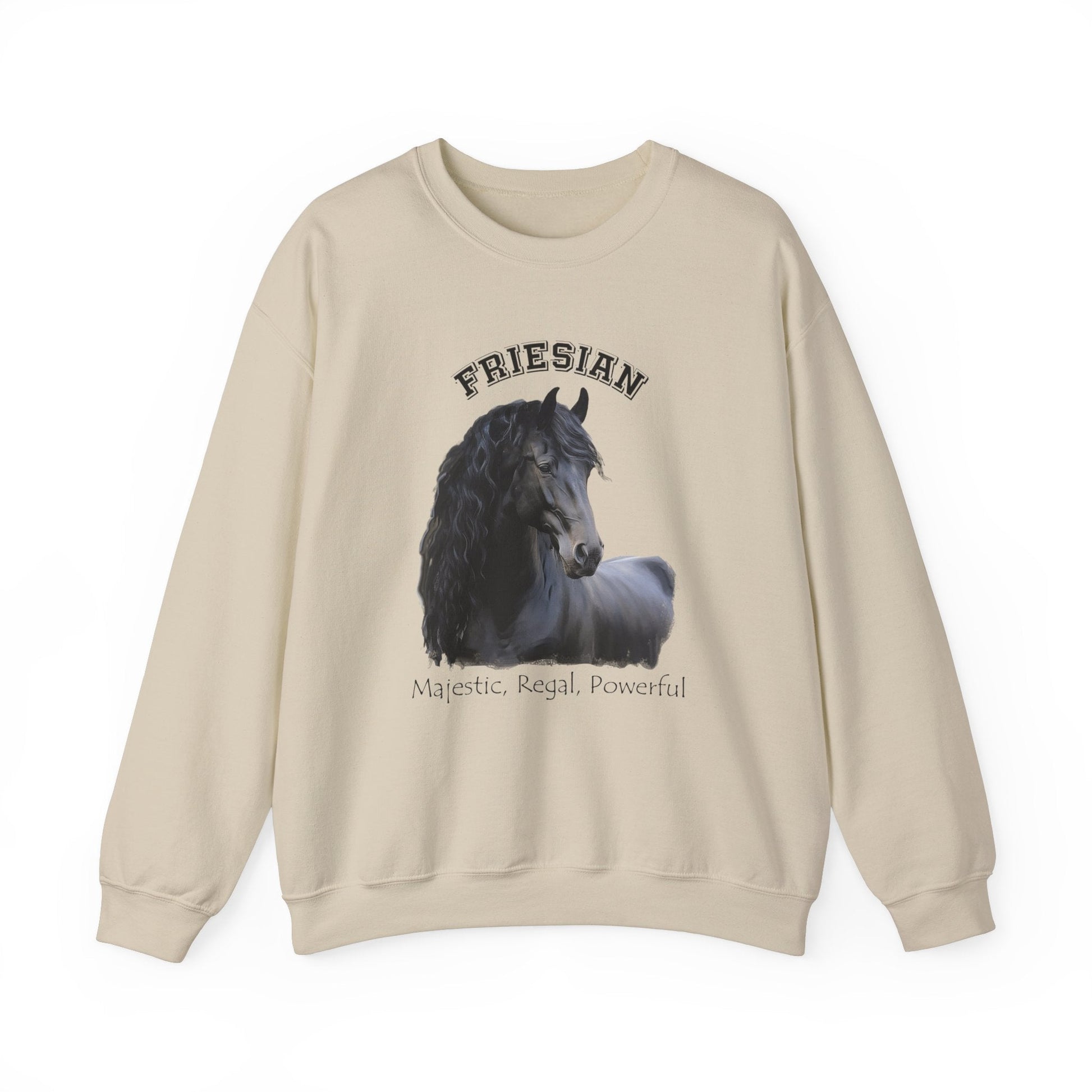 Friesian Horse Shirt, The Majestic Friesian Horse Sweatshirt, Horse Shirt, English Riders Shirt, Show Horses, Dressage, Horse Lover - FlooredByArt