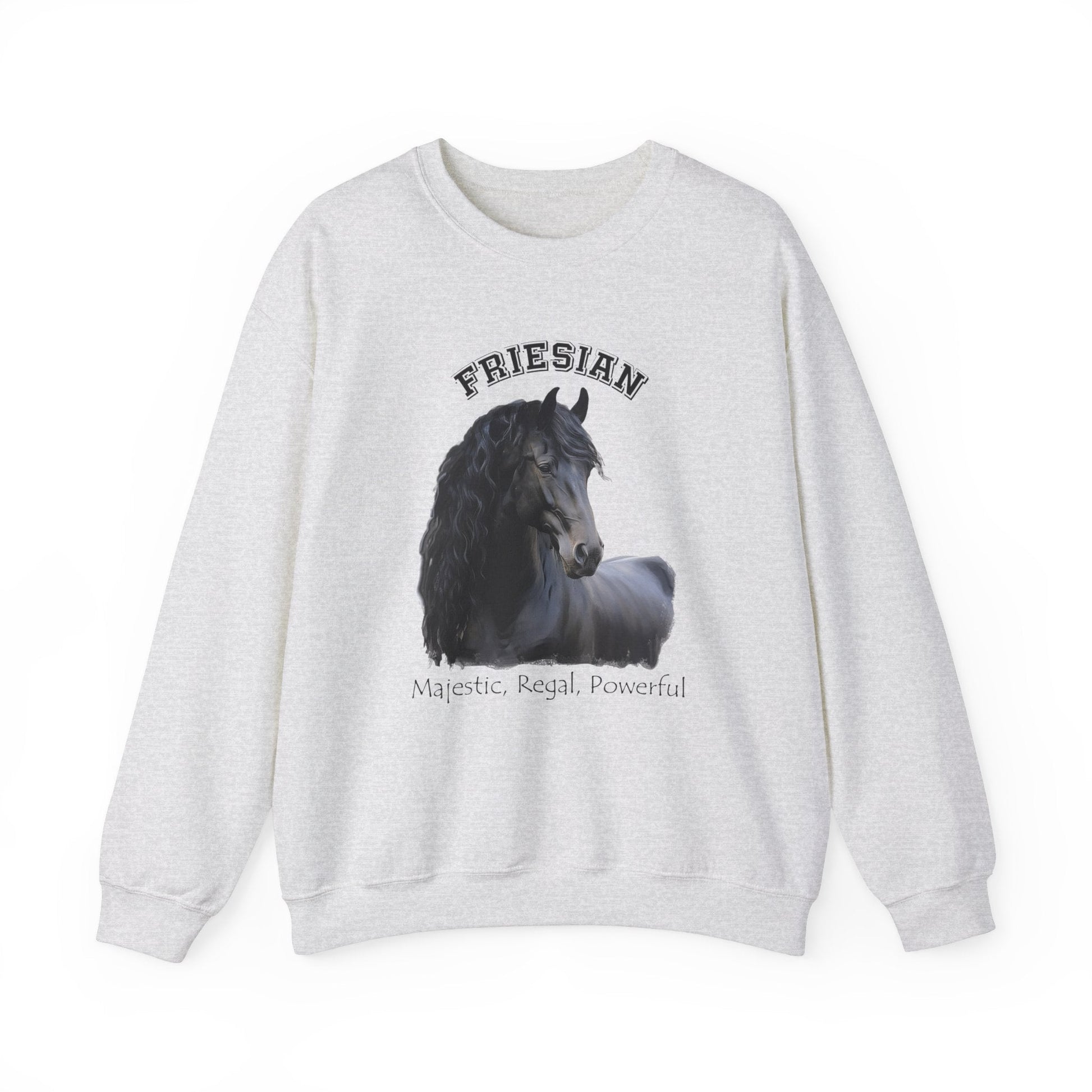 Friesian Horse Shirt, The Majestic Friesian Horse Sweatshirt, Horse Shirt, English Riders Shirt, Show Horses, Dressage, Horse Lover - FlooredByArt