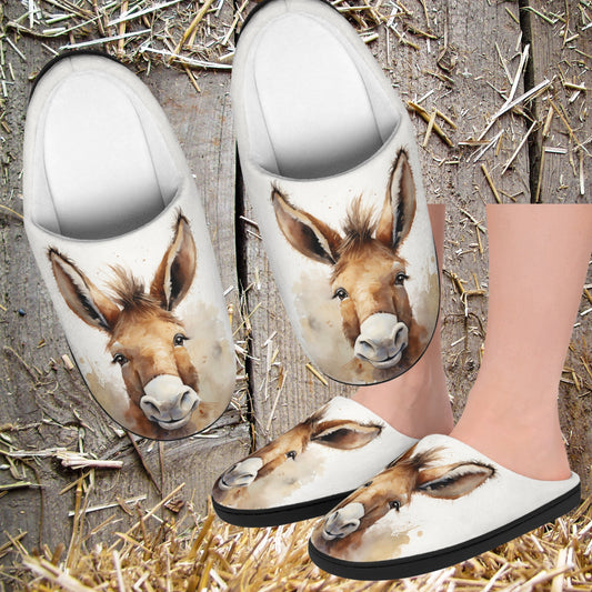 Funny Mule Slippers for your Feet! Mule Watercolor on Slip-On Scuffs - FlooredByArt