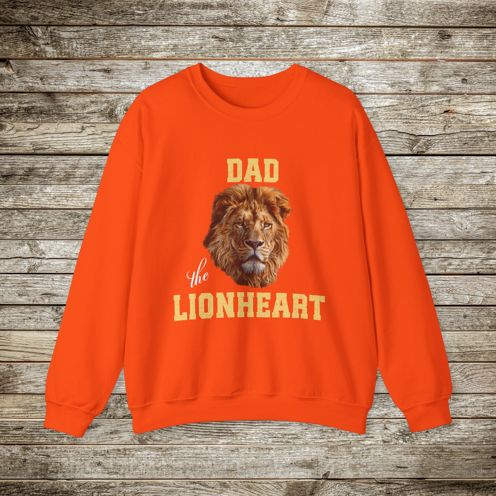 Great Dad Sweatshirt, Unique Cool Lion Head Braveheart Shirt, Brave Dad Shirt, Funny Dad Crewneck, Dad Birthday Gift, Fathers Day Gift - FlooredByArt