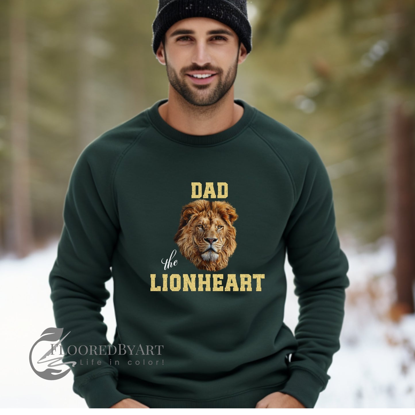 Great Dad Sweatshirt, Unique Cool Lion Head Braveheart Shirt, Funny - FlooredByArt
