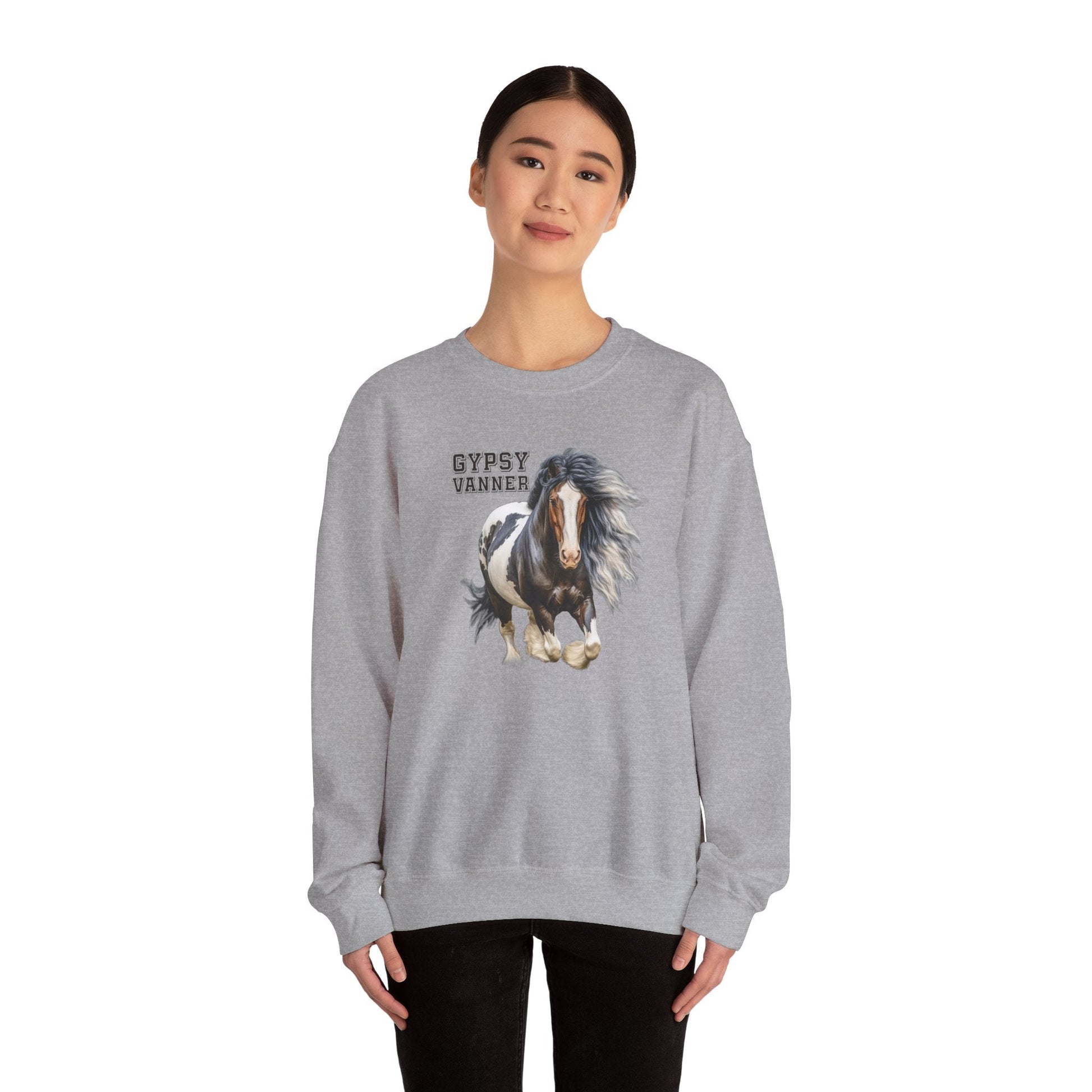 Gypsy Vanner Horse Sweatshirt - Catch the Gypsy Spirit - Vanner Cob Horse Love - FlooredByArt