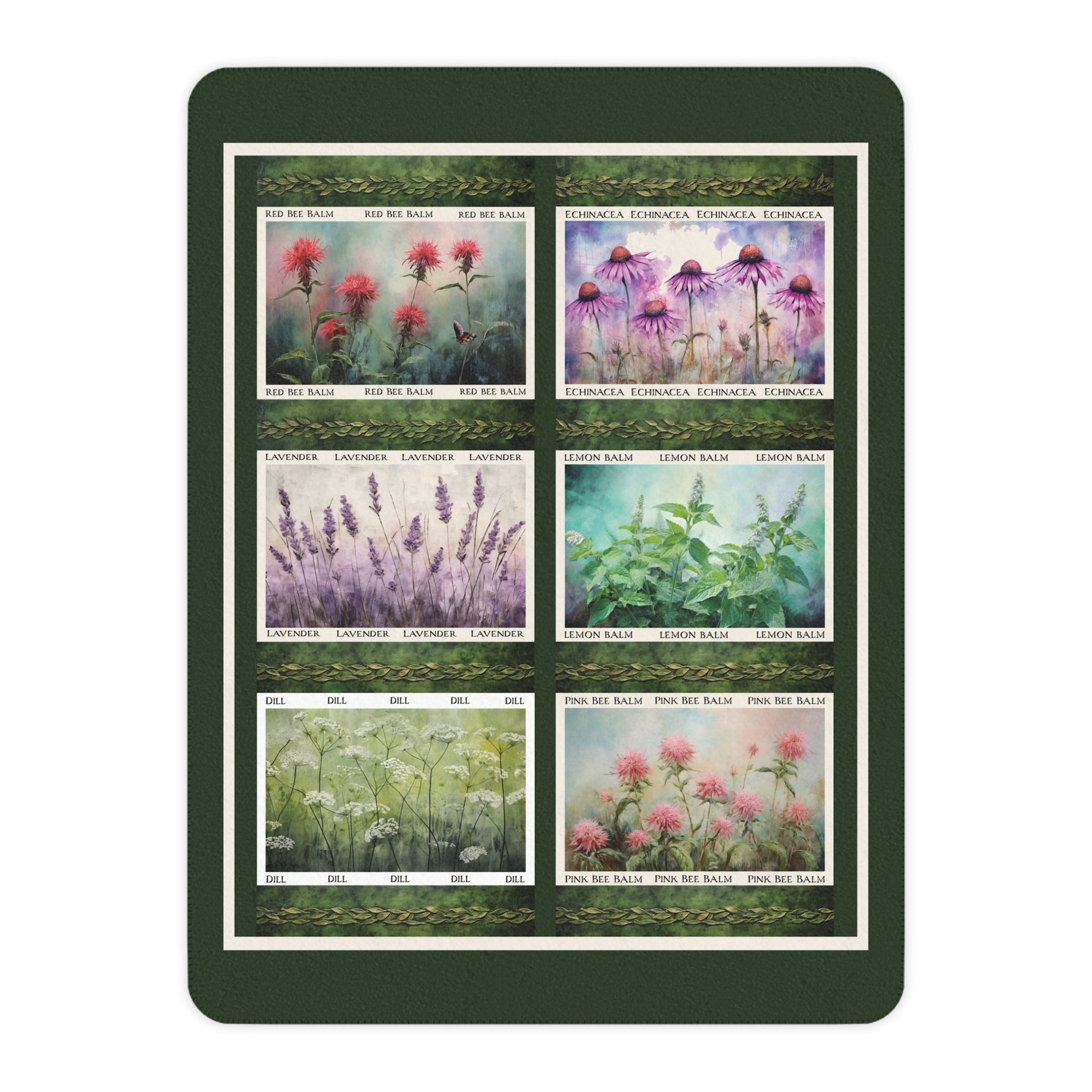 Herb Garden Blanket Throw, Cottage Garden Art Gallery Coverlet - Garden Lover - FlooredByArt