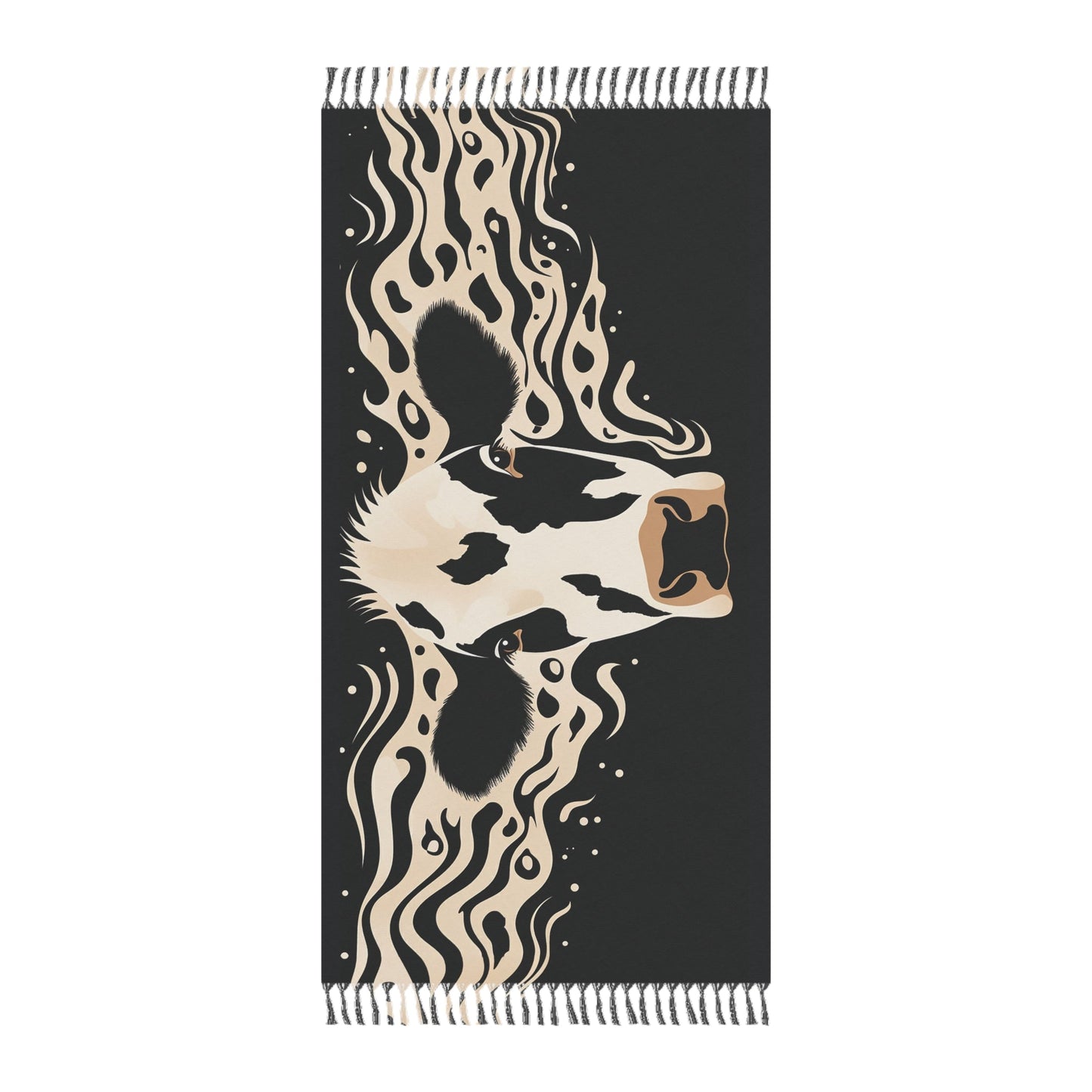 Holstein Cow Western Boho Beach Cloth Shawl: Multi-Use Towel, Blanket, Shawl, Cover-up - FlooredByArt