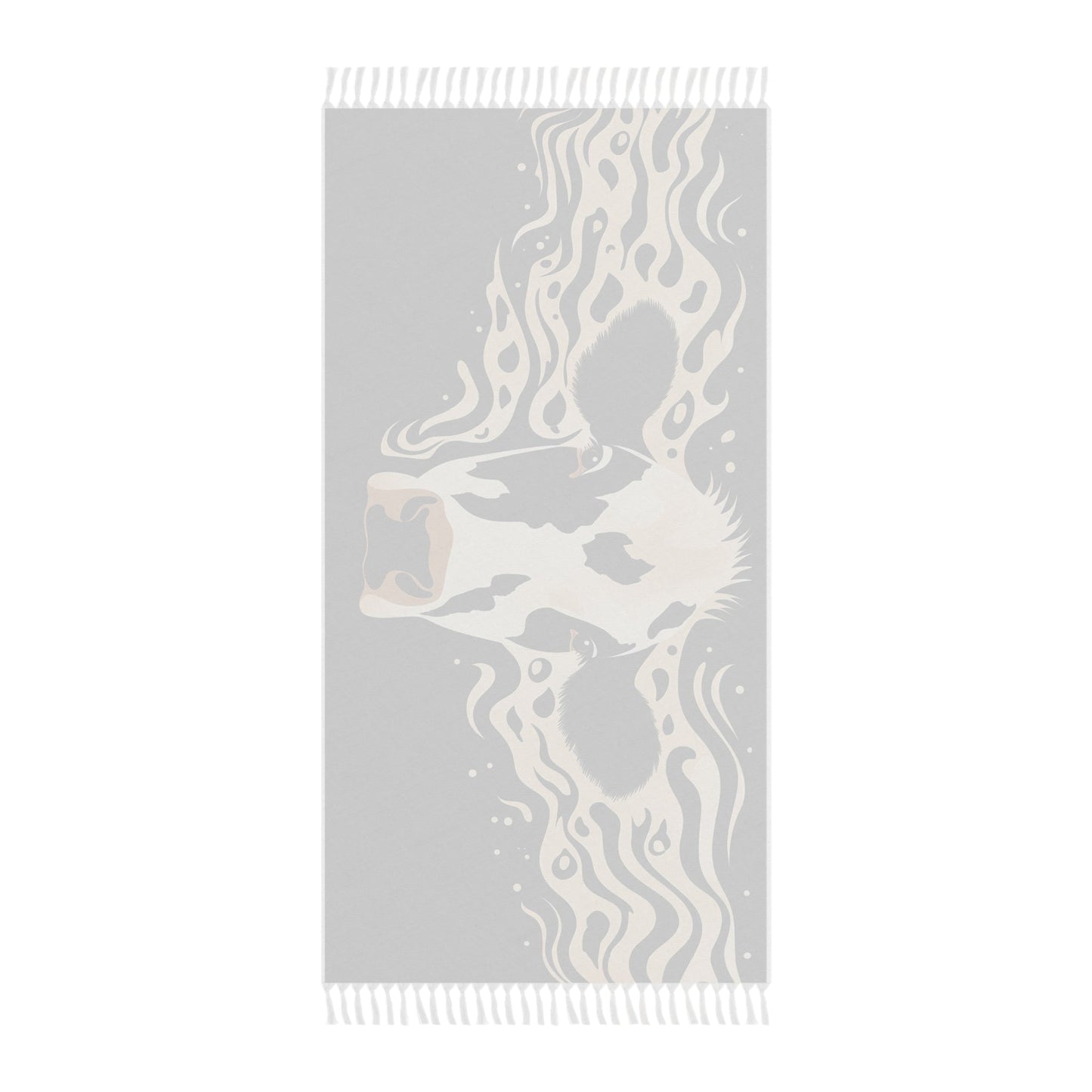 Holstein Cow Western Boho Beach Cloth Shawl: Multi-Use Towel, Blanket, Shawl, Cover-up - FlooredByArt