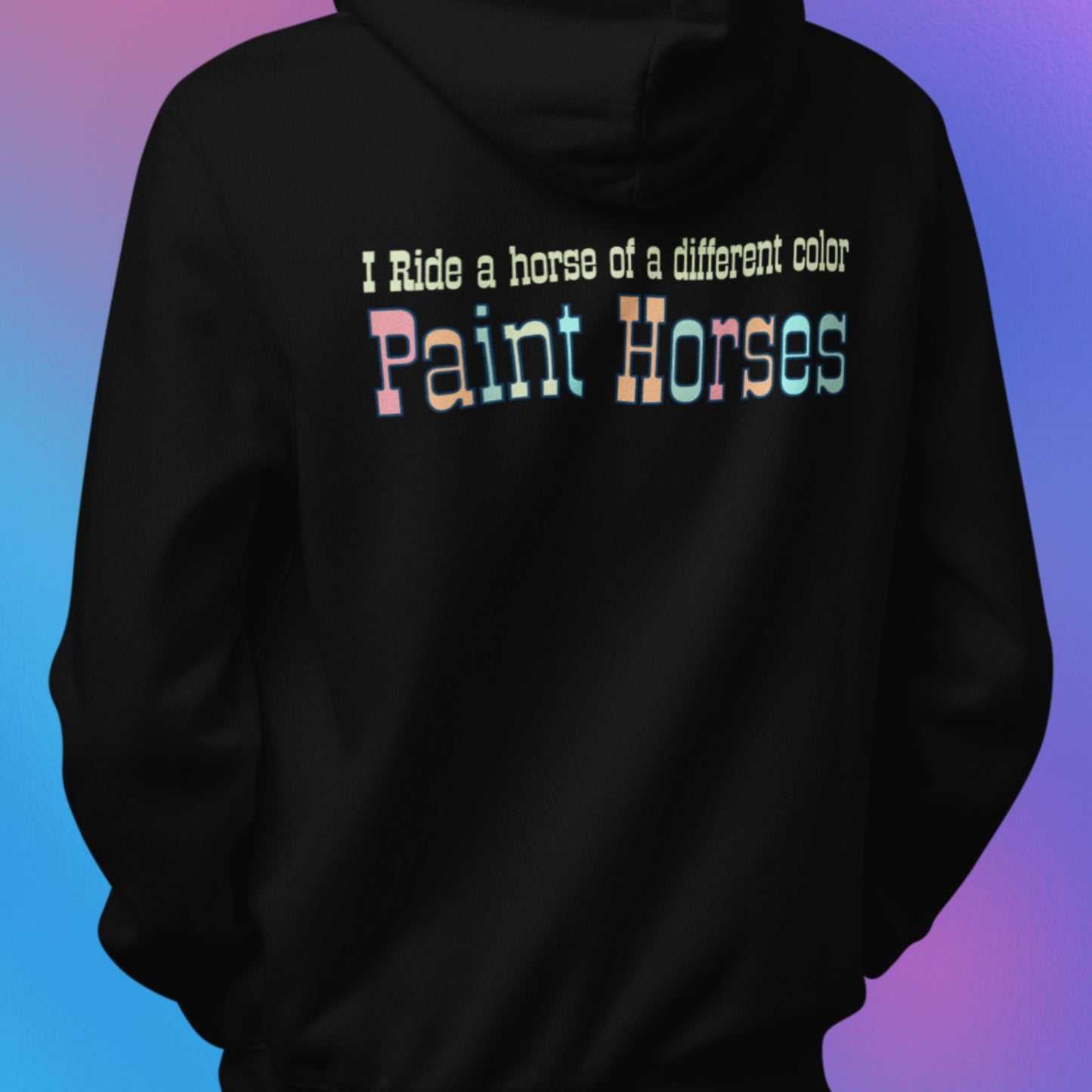 Horse Full Zip Jacket, Sweatshirt Hoodie Two Side Printed, Paint Horse - FlooredByArt