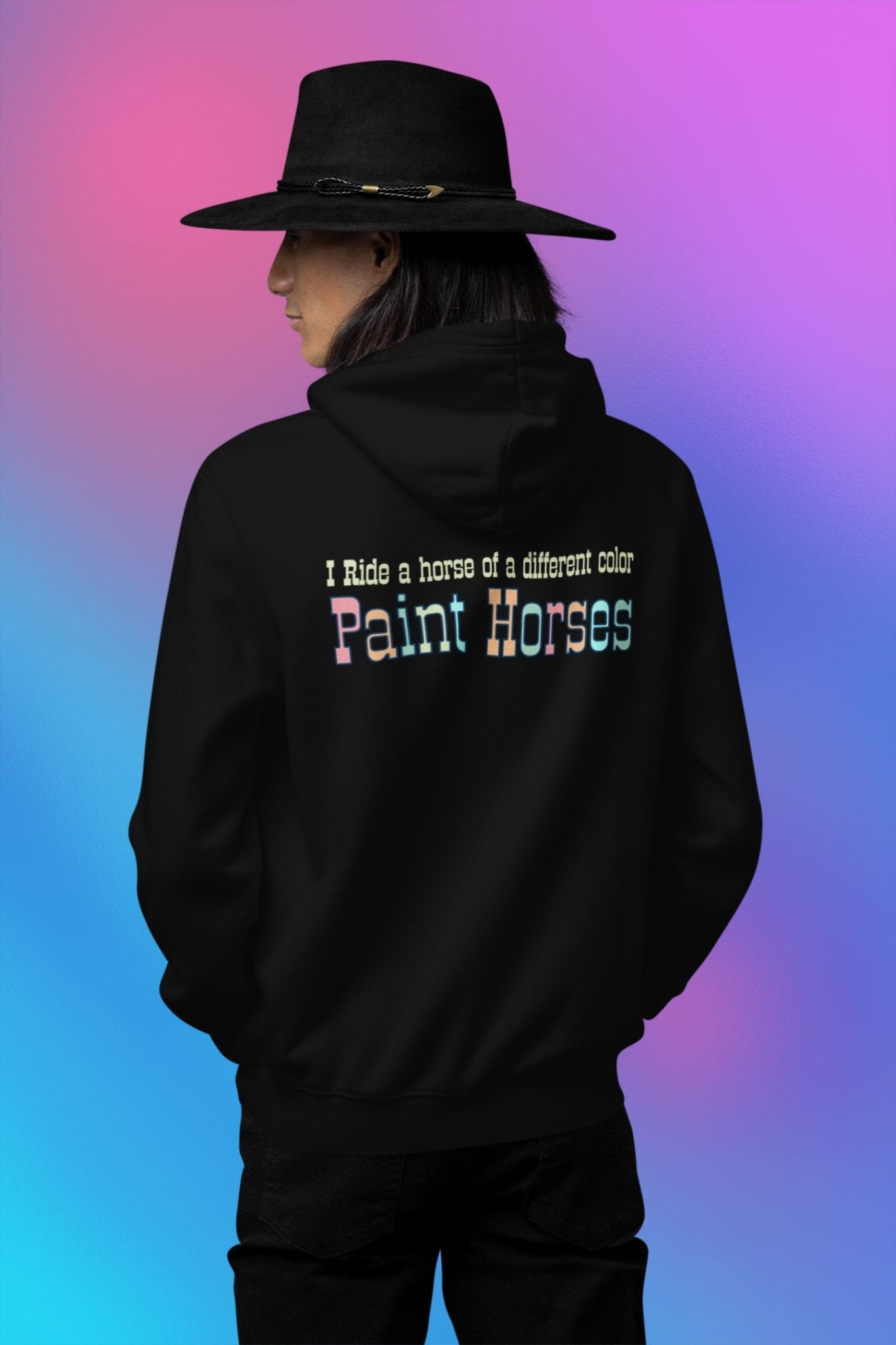 Horse Full Zip Jacket, Sweatshirt Hoodie Two Side Printed, Paint Horse - FlooredByArt