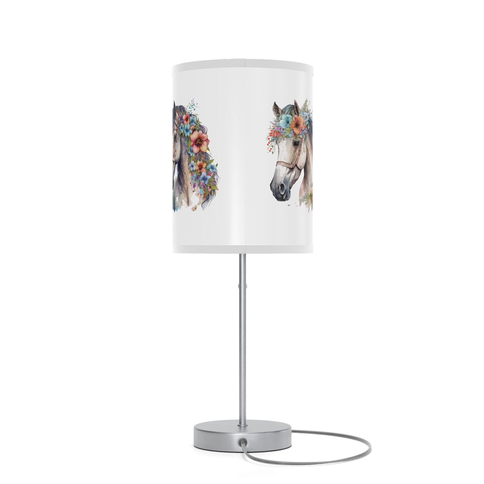 Horse Head Lamp, Perfect Girls Room Fantasy Floral Pony Head Design Accent Lamp - FlooredByArt