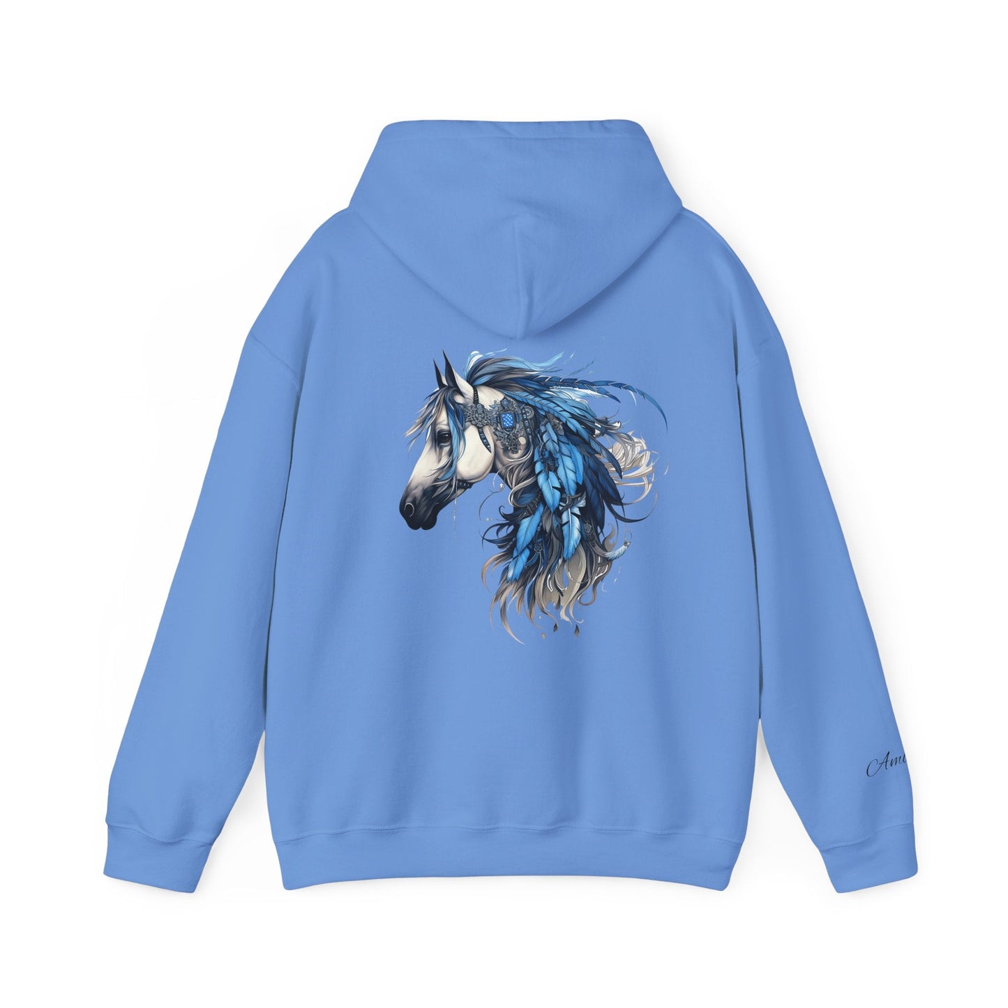 Horse Shirt, Hooded Sweatshirt Design, Horse and Feathers Shirt, Cowgirl Fashion - FlooredByArt