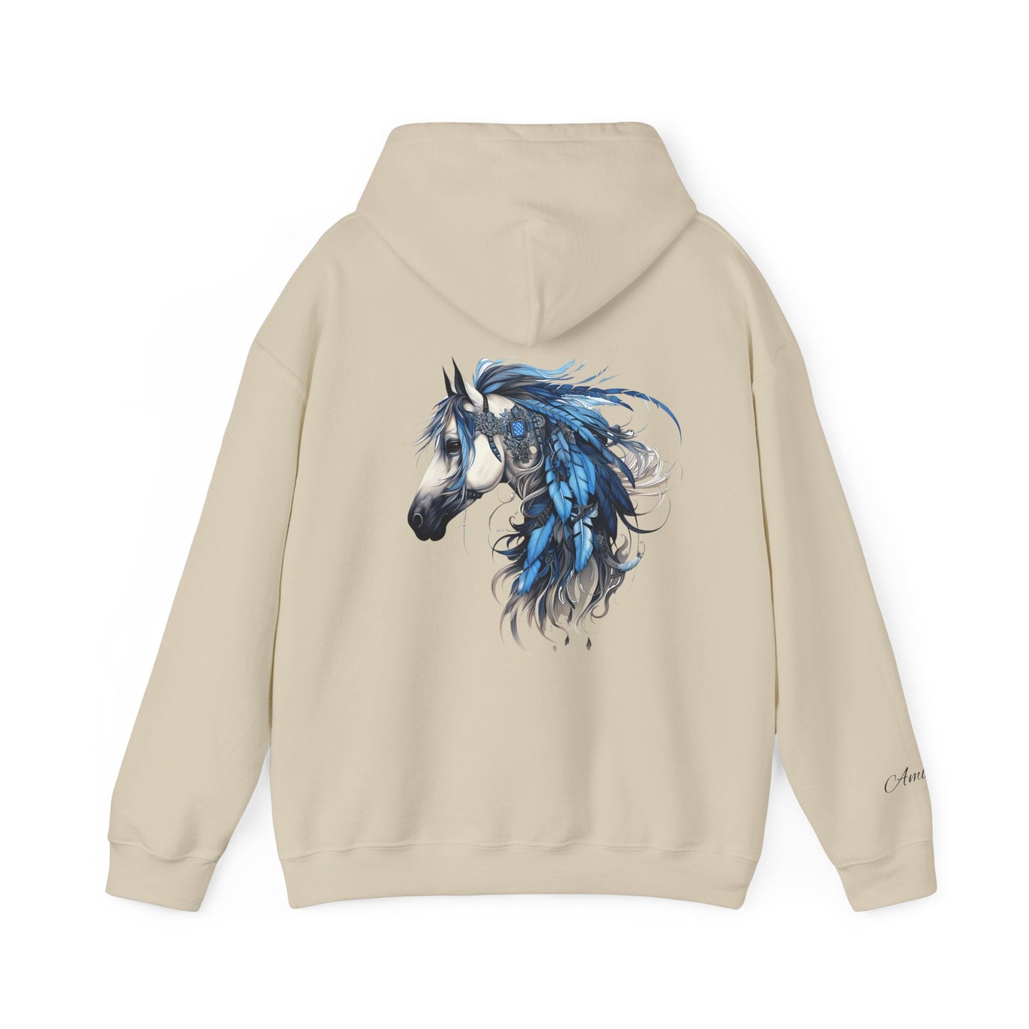 Horse Shirt, Hooded Sweatshirt Design, Horse and Feathers Shirt, Cowgirl Fashion - FlooredByArt