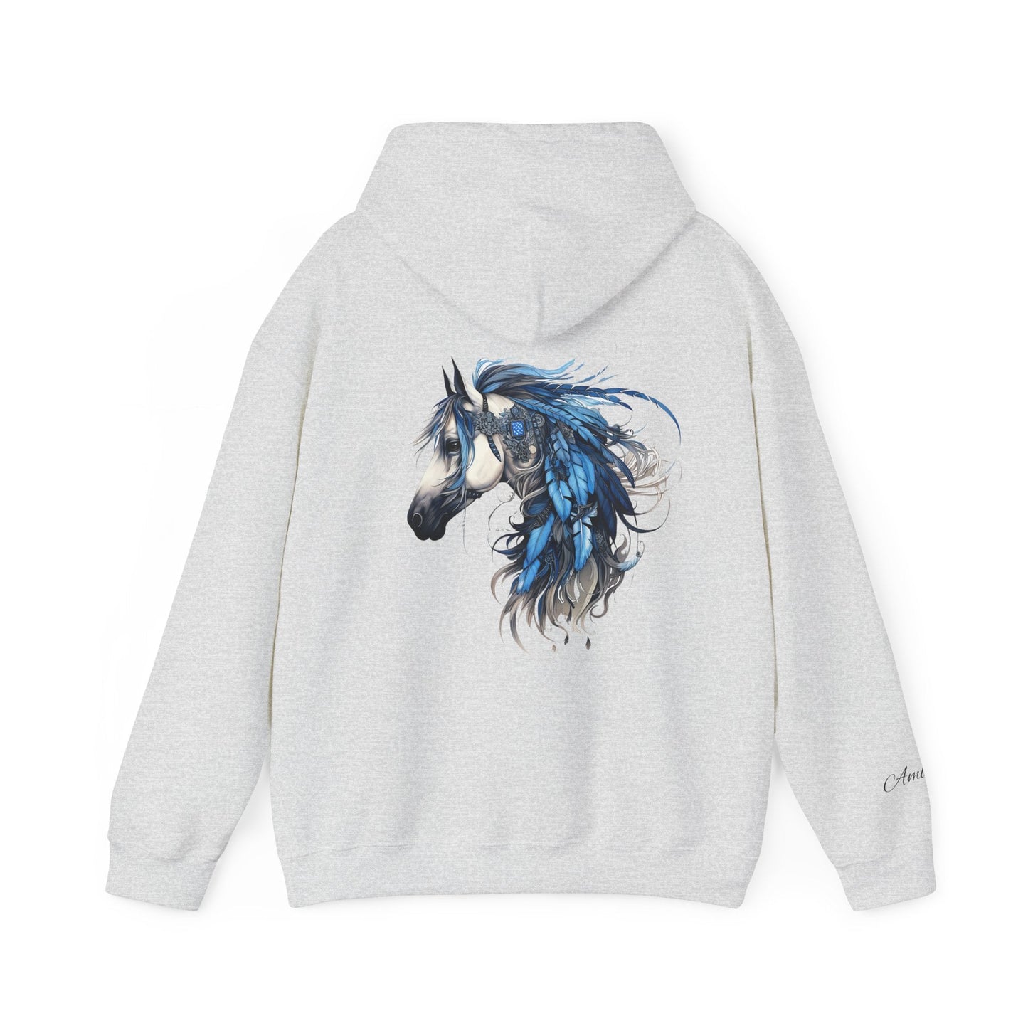 Horse Shirt, Hooded Sweatshirt Design, Horse and Feathers Shirt, Cowgirl Fashion - FlooredByArt