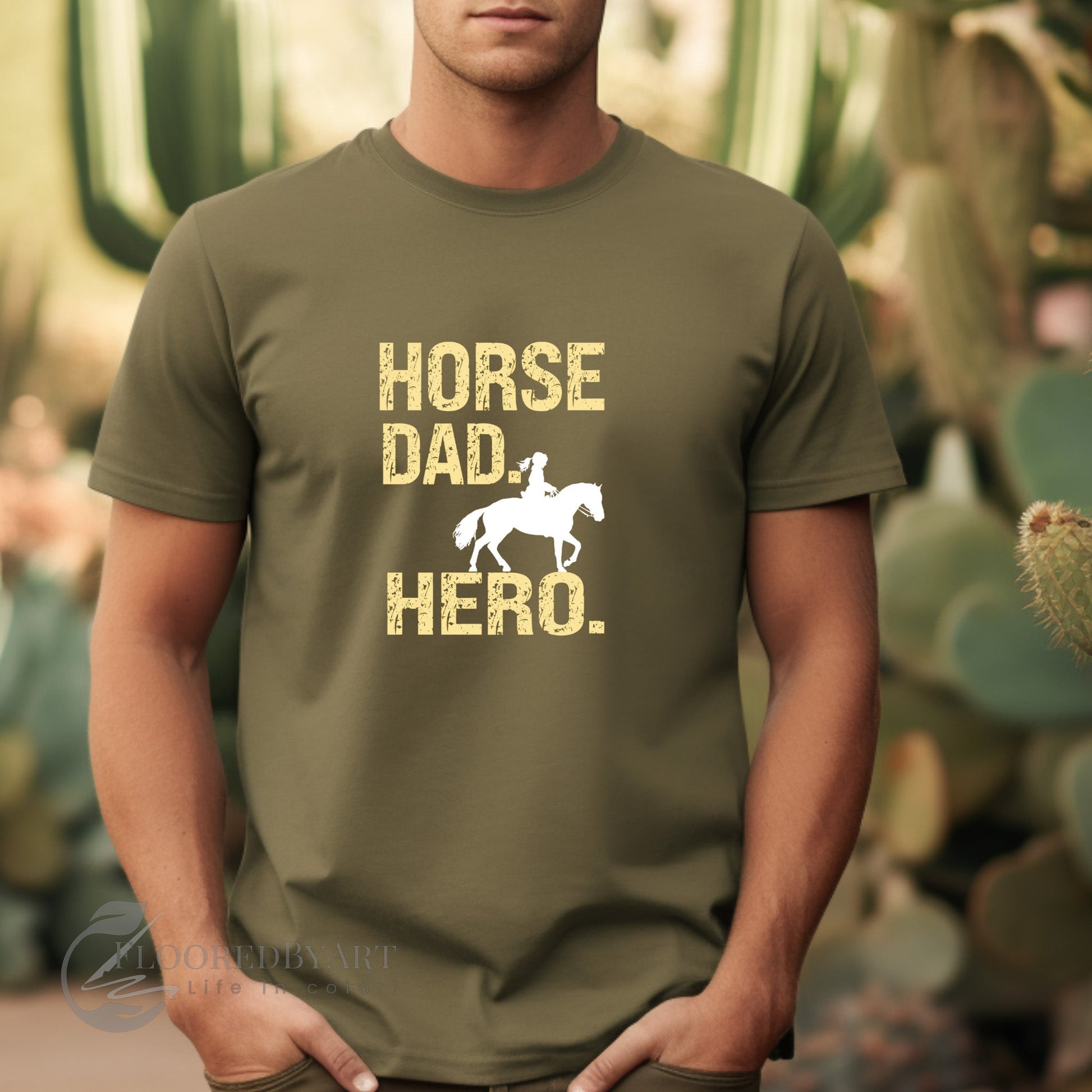 Horse T-shirt for Dad, Dad Horse Hero Shirt, Horse Lover Gift for Dad - FlooredByArt