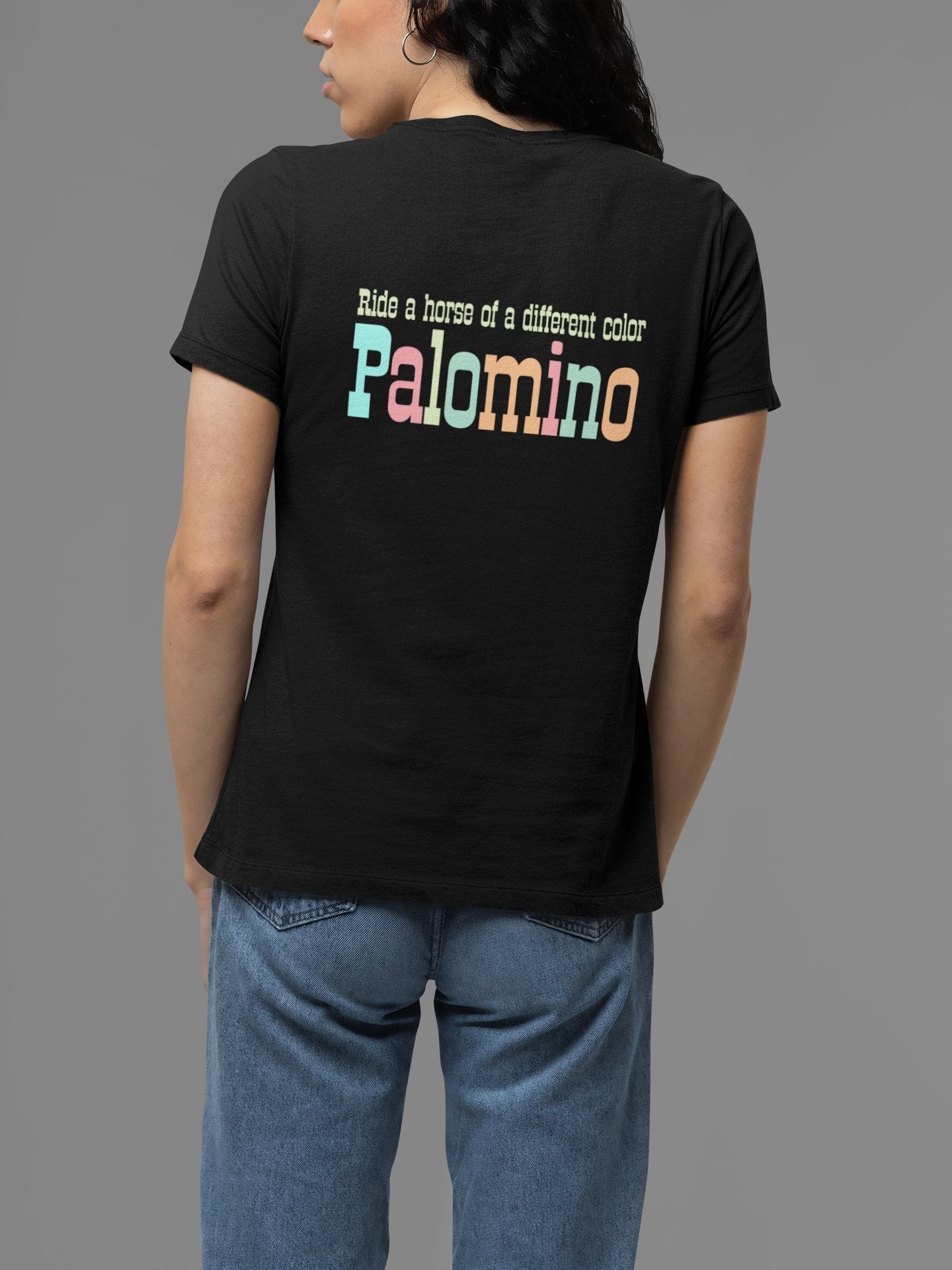 Horse T-shirt, Palomino Horse Shirt, Front / Back Print - FlooredByArt