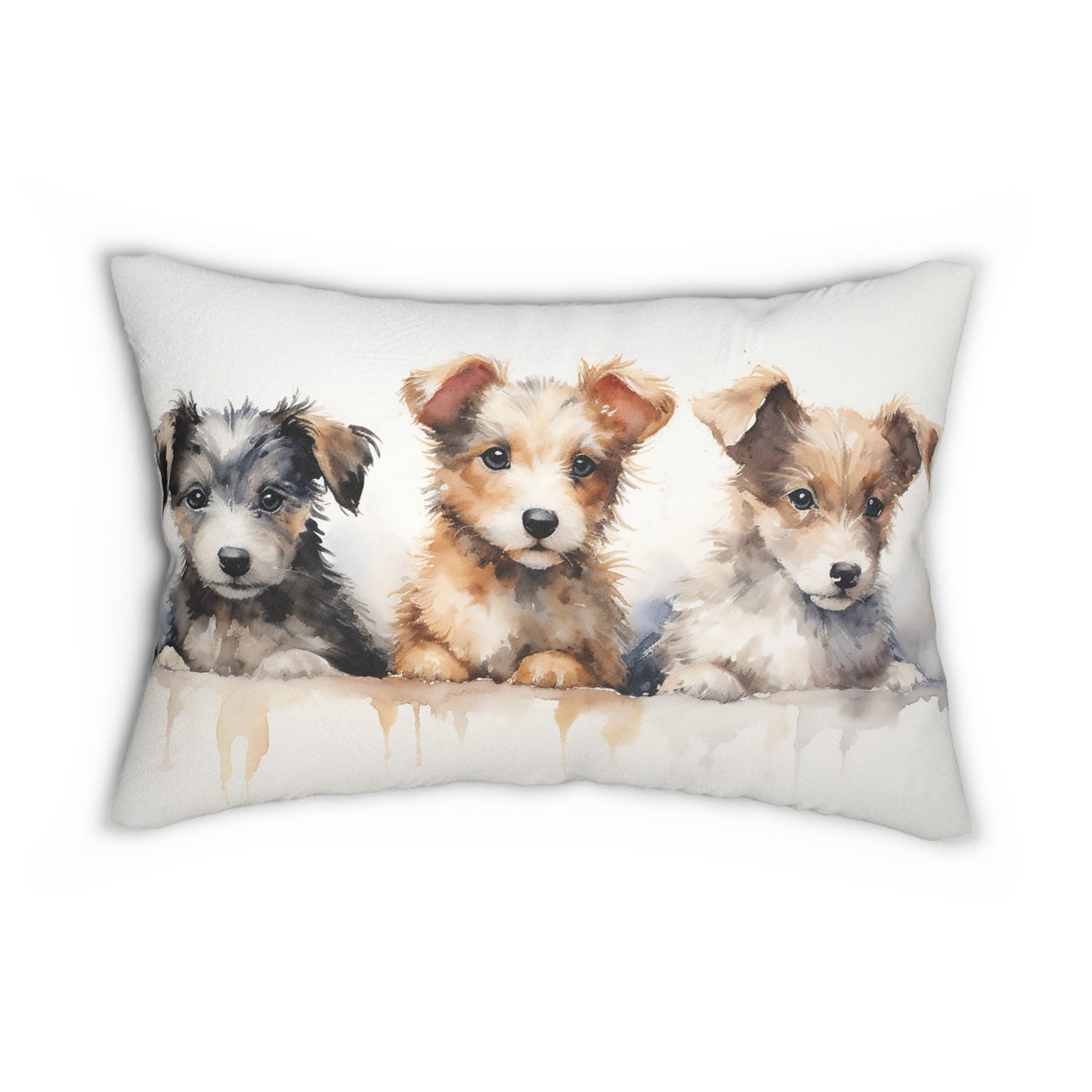 Jack Russell Puppy Dogs Lumbar Pillow, Lovely Adorable Puppies for your Decor, Unique Home Decor Accent Pillow, Elegant enough for Any Decor - FlooredByArt