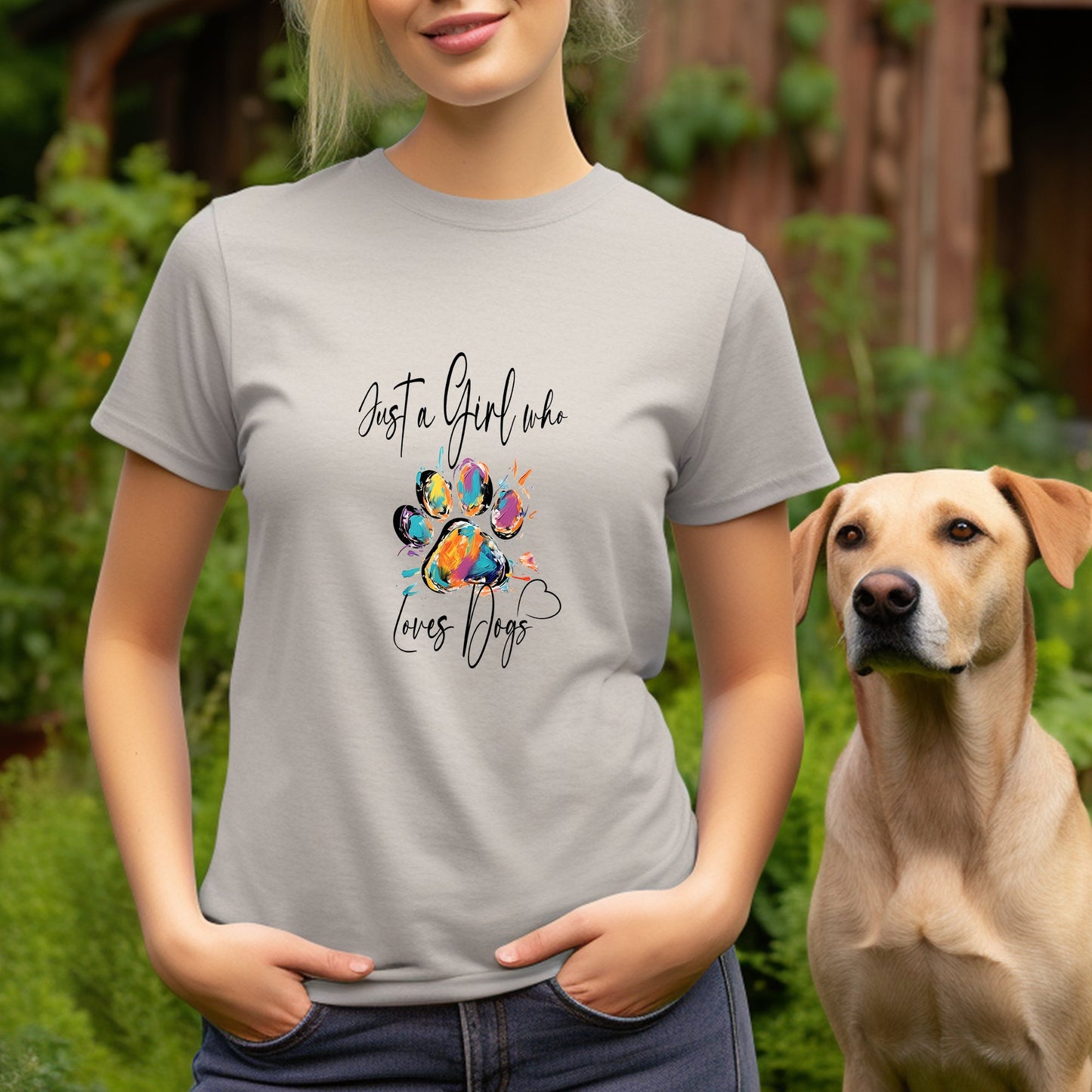 Just A Girl Who Loves Dogs T-shirt, Custom Dogs, Gift For Dog Lover - FlooredByArt