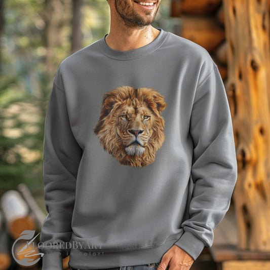 Lion Shirt, Comfort Color Sweatshirt, Wildlife Shirt for Lion Lover - FlooredByArt