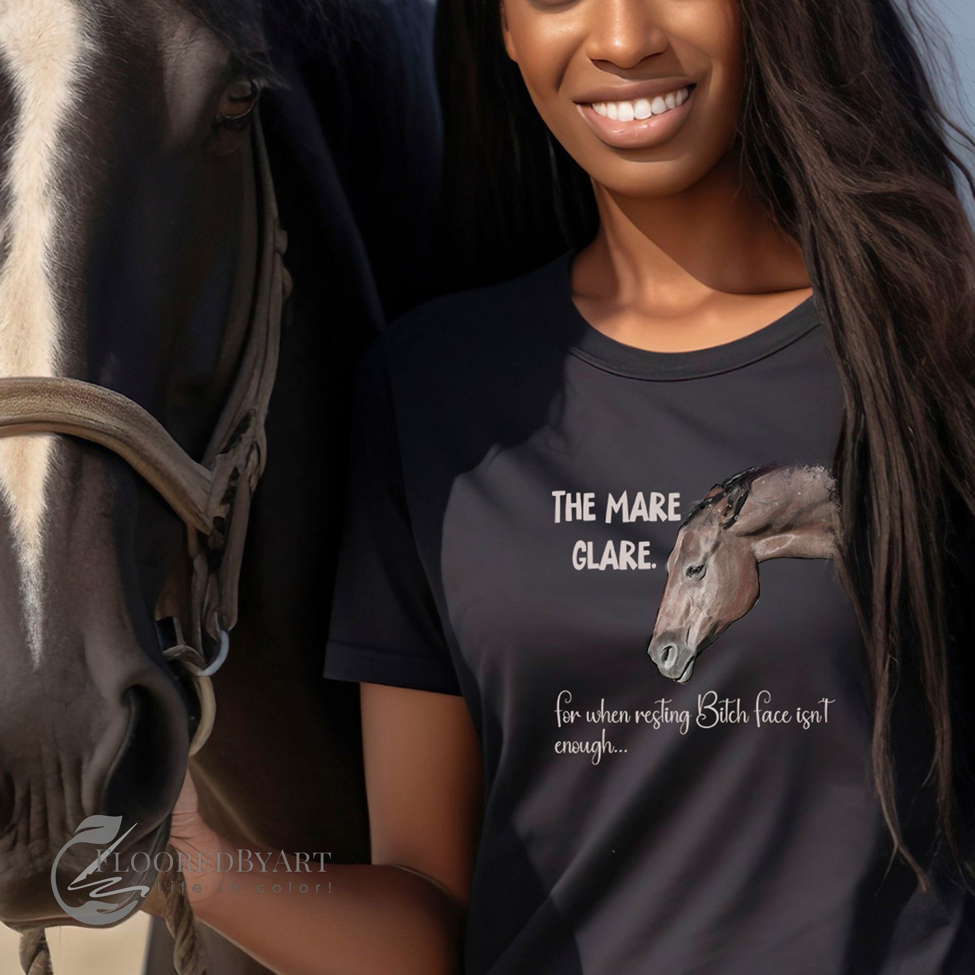 Mare Horse T-shirt: Funny, Feisty Mare Joke T-shirt for Horse Lover - FlooredByArt