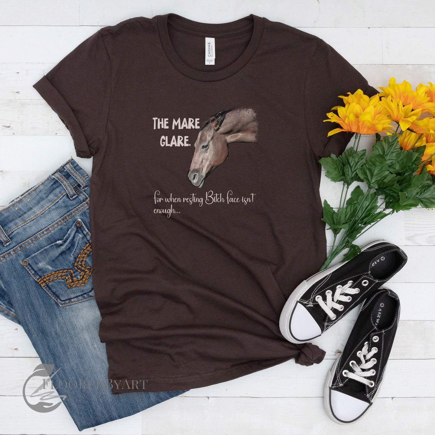 Mare Horse T-shirt: Funny, Feisty Mare Joke T-shirt for Horse Lover - FlooredByArt
