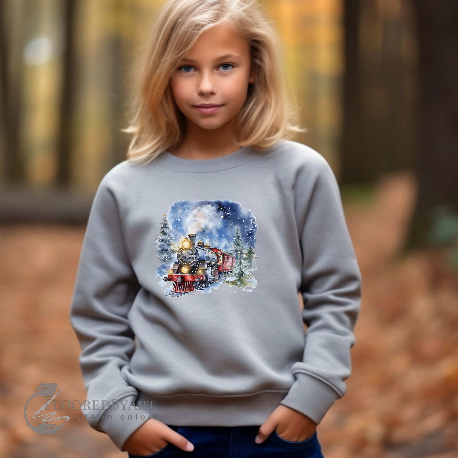 Matching Family Christmas Train Shirts, Christmas Steam Train Shirts - Adult, Youth and Toddler sizes - FlooredByArt