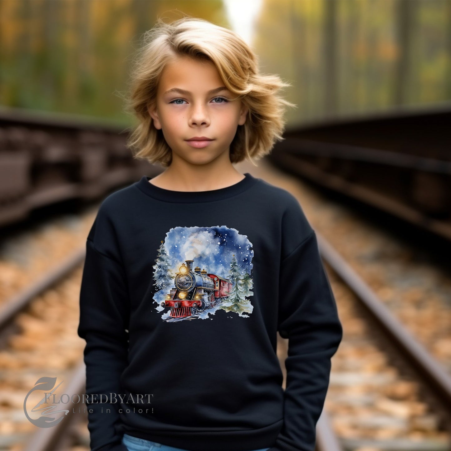 Matching Family Christmas Train Shirts, Christmas Steam Train Shirts - Adult, Youth and Toddler sizes - FlooredByArt