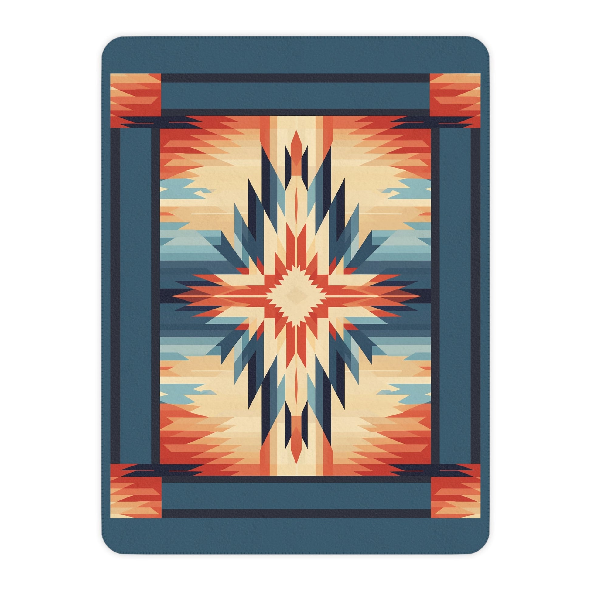 Navaho Native American Style Throw, Western USA Desert Colors - FlooredByArt