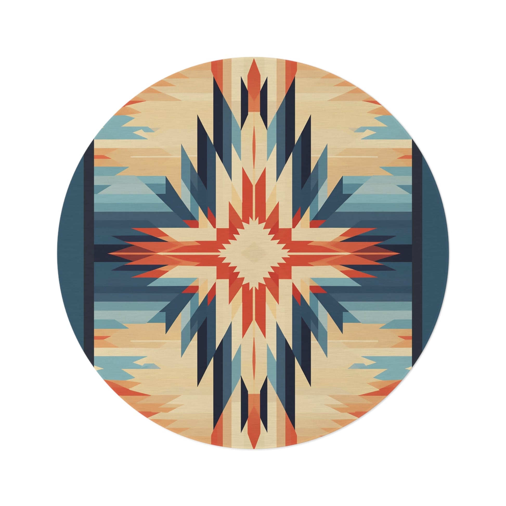 Navajo Native American Style Throw, Western USA Desert Colors, Navaho Style Pattern - FlooredByArt