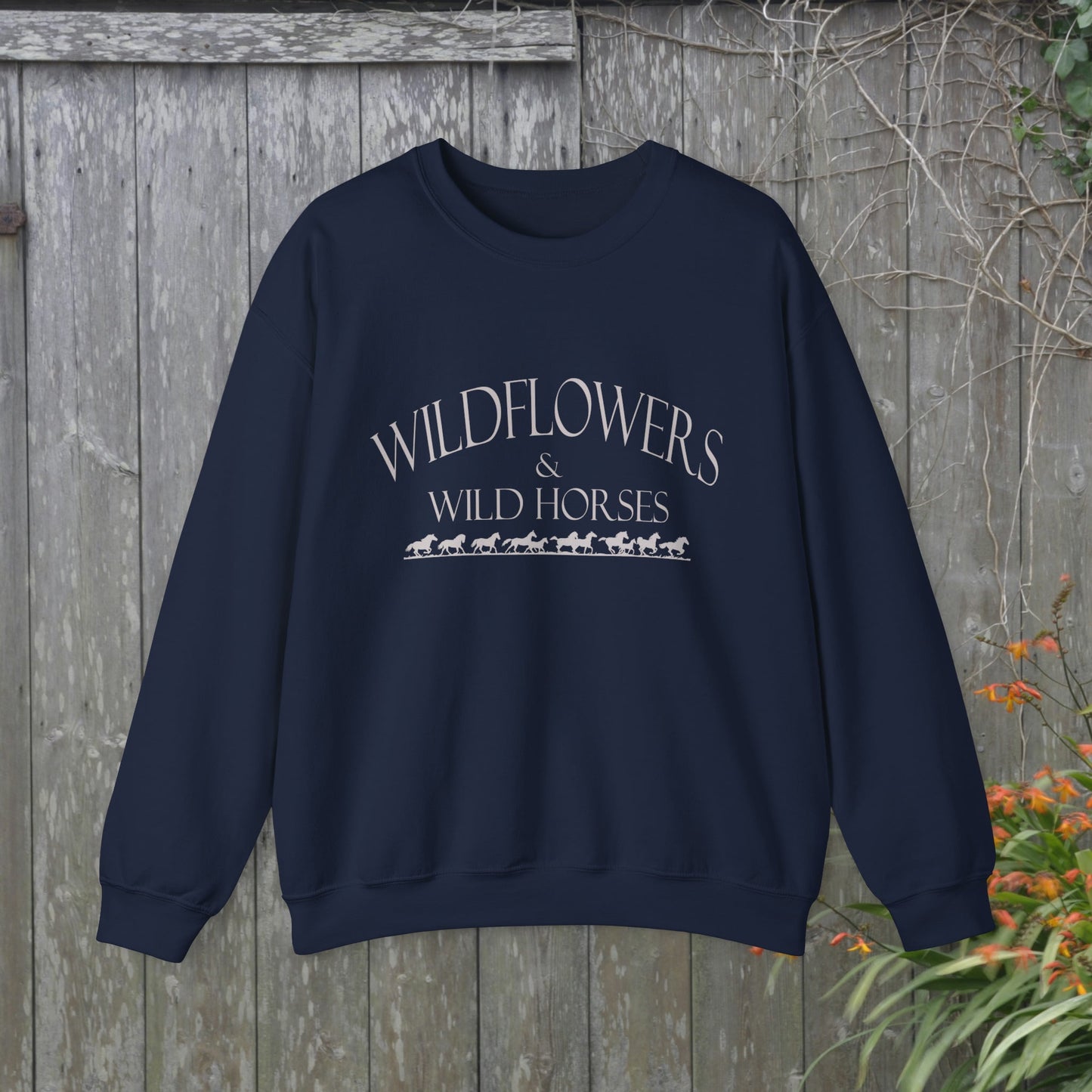 Original Country Songs Wildflowers and Wild Horses, Crewneck Sweatshirt, Rodeo Nights - FlooredByArt