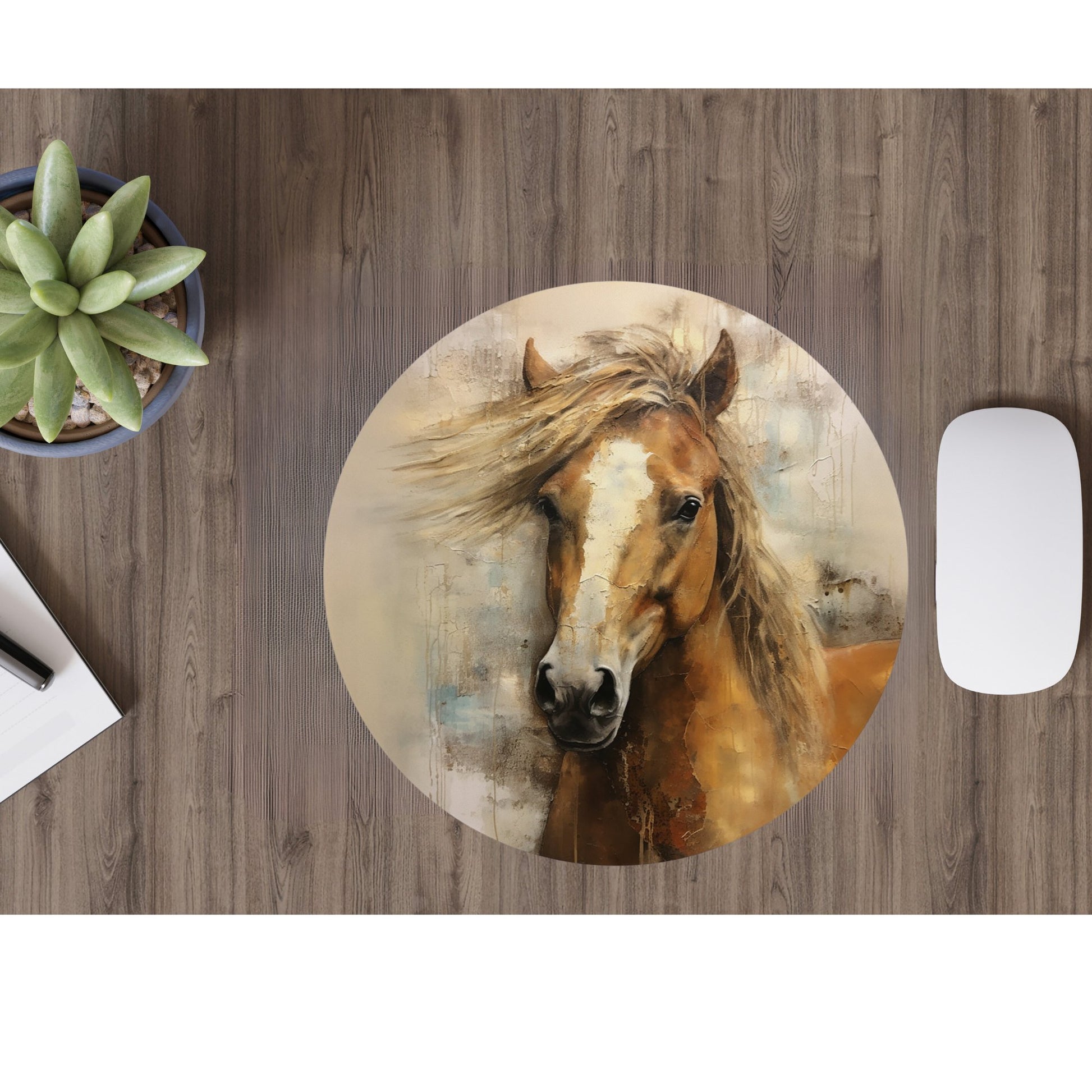 Palomino Horse Art Mouse Pad, Palomino Pony Unique Gift Idea - FlooredByArt