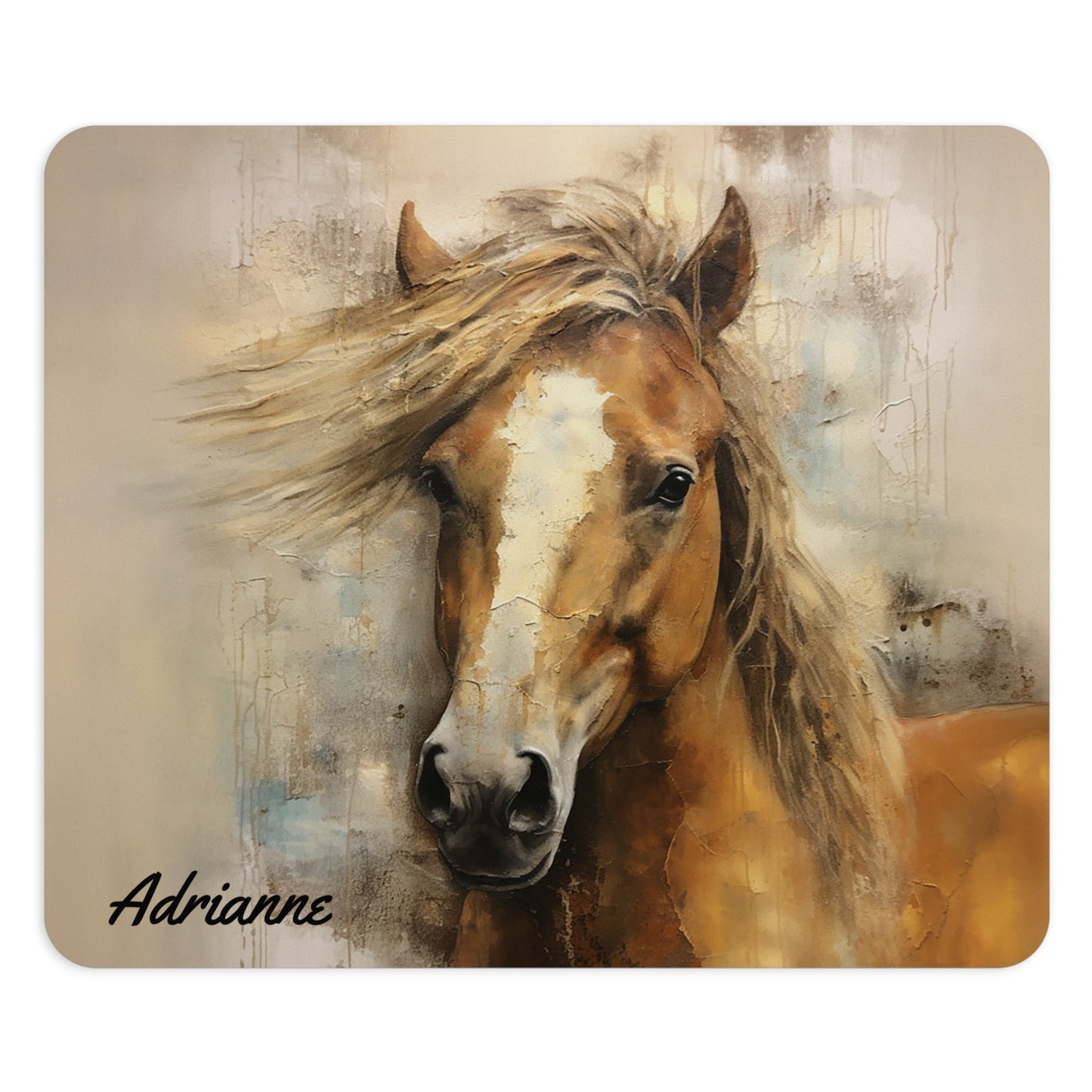 Palomino Horse Art Mouse Pad, Palomino Pony Unique Gift Idea - FlooredByArt