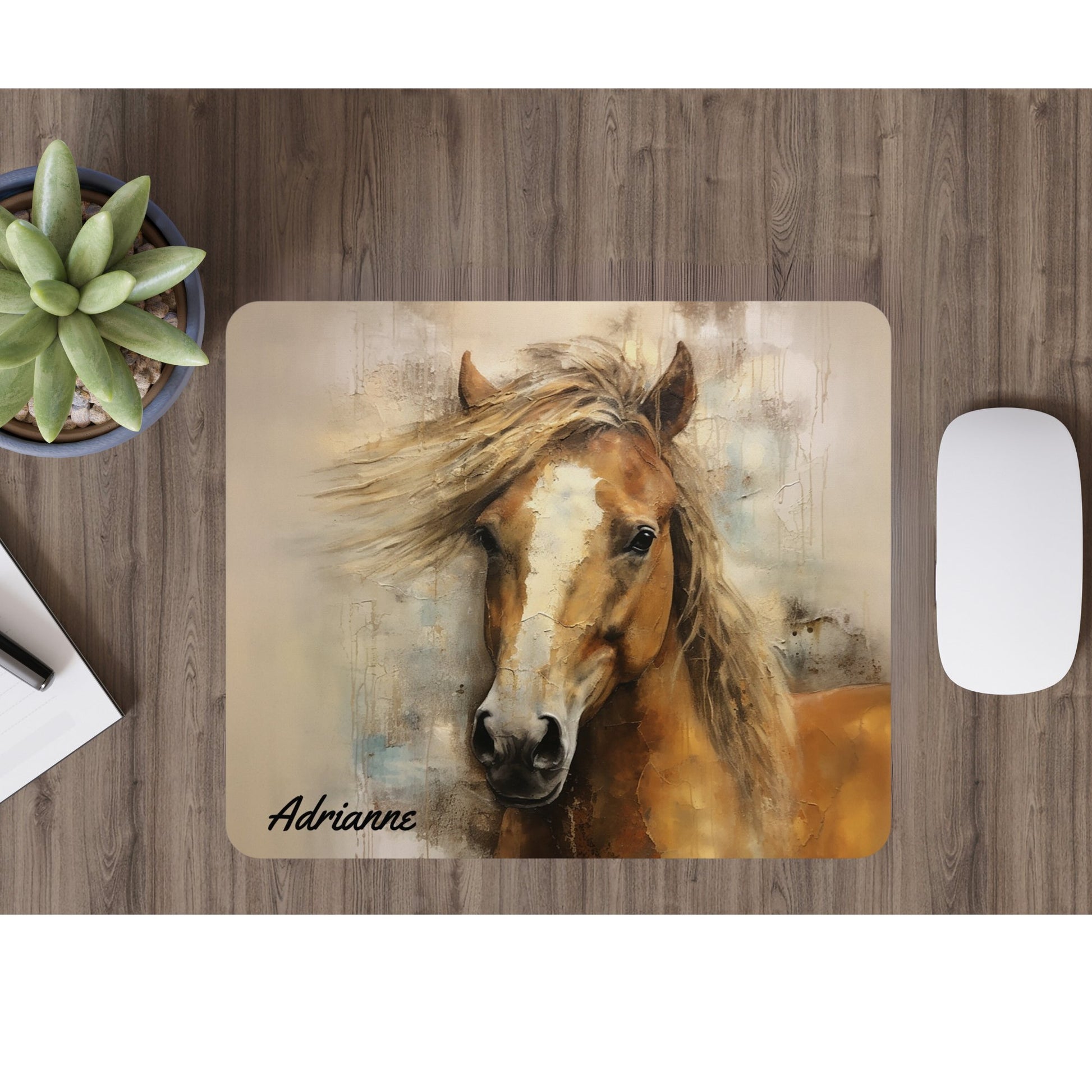 Palomino Horse Art Mouse Pad, Palomino Pony Unique Gift Idea - FlooredByArt