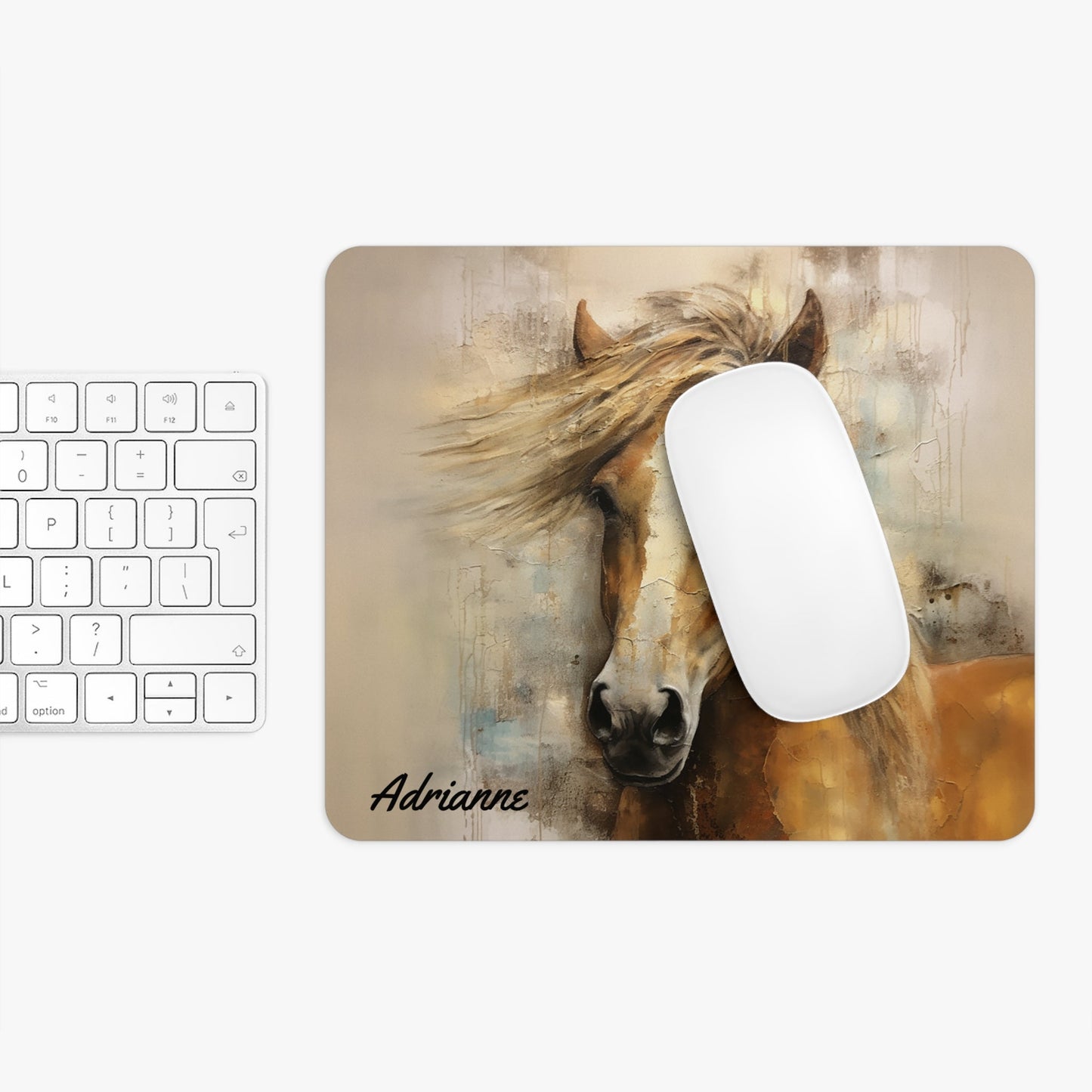 Palomino Horse Art Mouse Pad, Palomino Pony Unique Gift Idea - FlooredByArt