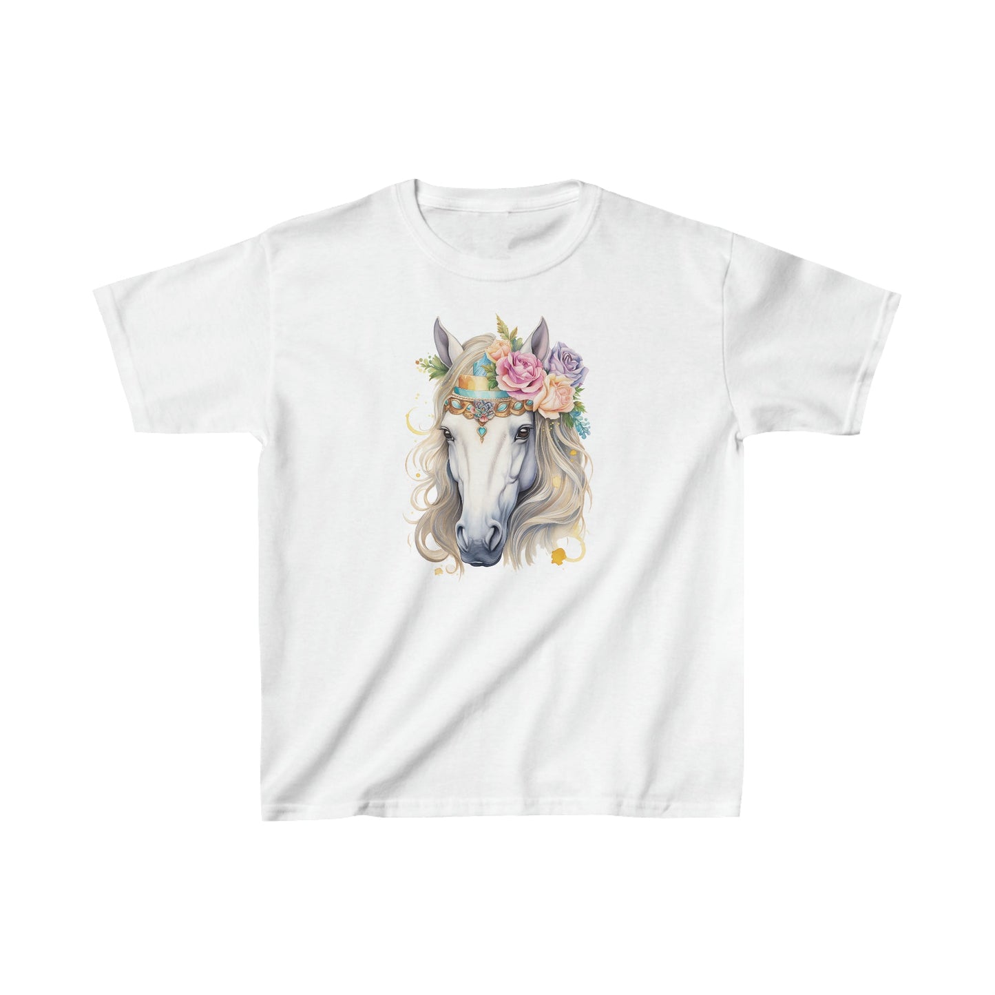 Personalized Girl Horse Shirt - Horse Youth Cotton Tees for Horse Lover Girls - FlooredByArt