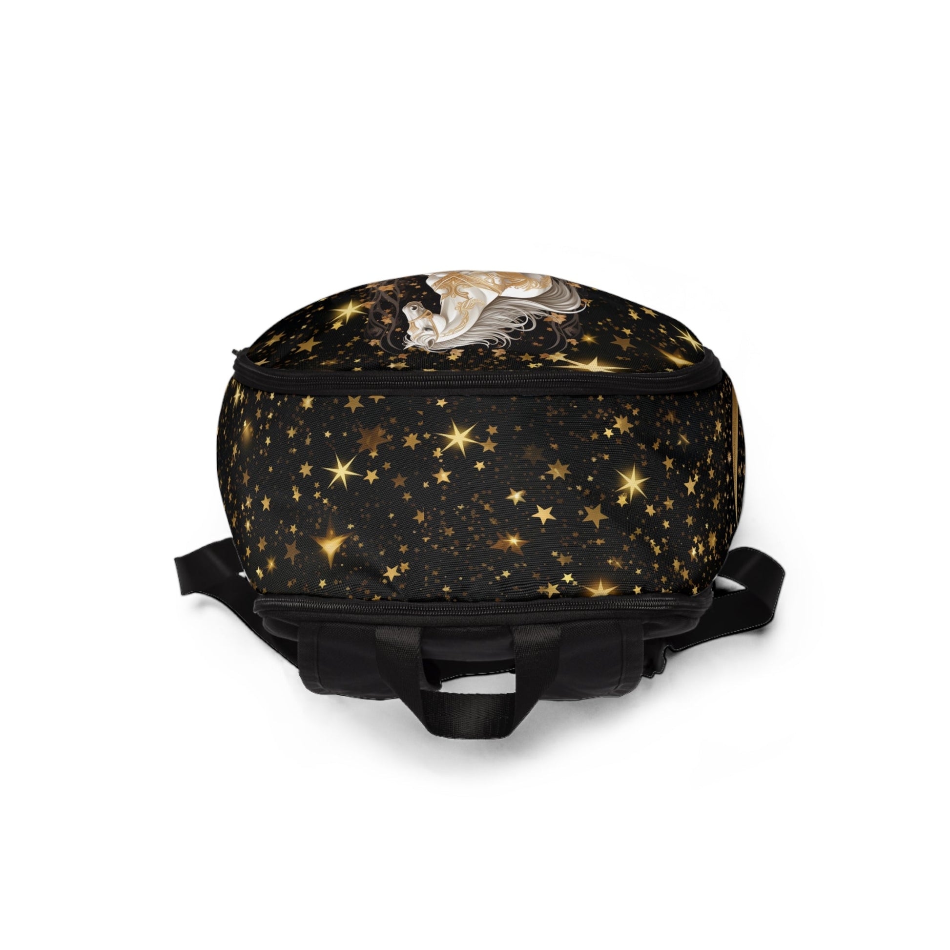Personalized Golden Dream Horse and Stars Backpack, Fashionable Ladies Bookbag - FlooredByArt