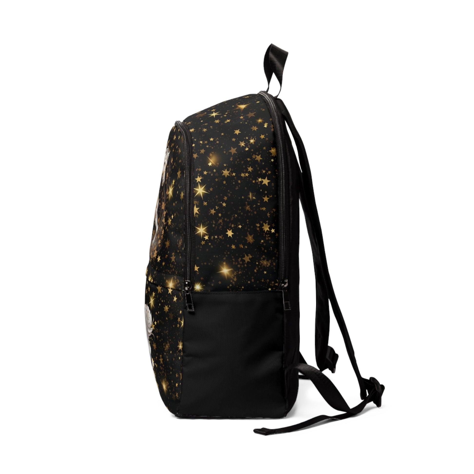 Personalized Golden Dream Horse and Stars Backpack, Fashionable Ladies Bookbag - FlooredByArt
