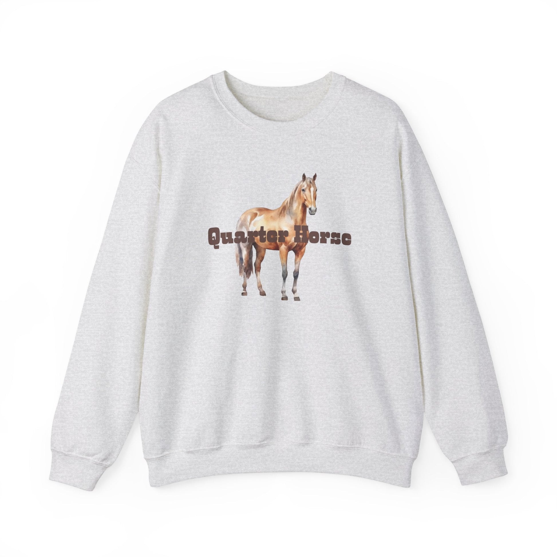 Personalized Quarter Horse Mama Sweatshirt with Horse Name on Sleeve, Mothers Day Gift, Birthday Gift, Unique Horse Gift, Horse Owner - FlooredByArt