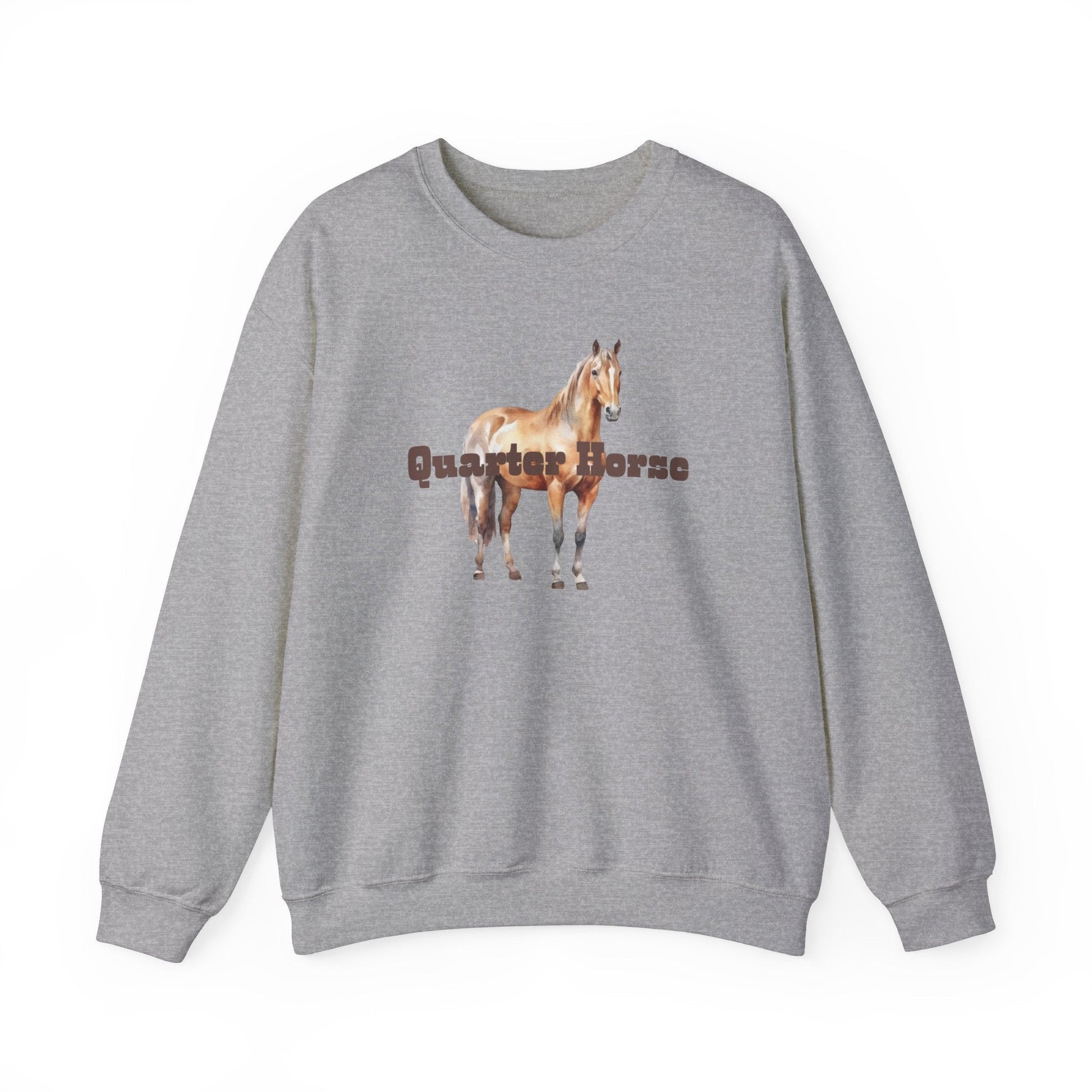 Personalized Quarter Horse Mama Sweatshirt with Horse Name on Sleeve, Mothers Day Gift, Birthday Gift, Unique Horse Gift, Horse Owner - FlooredByArt