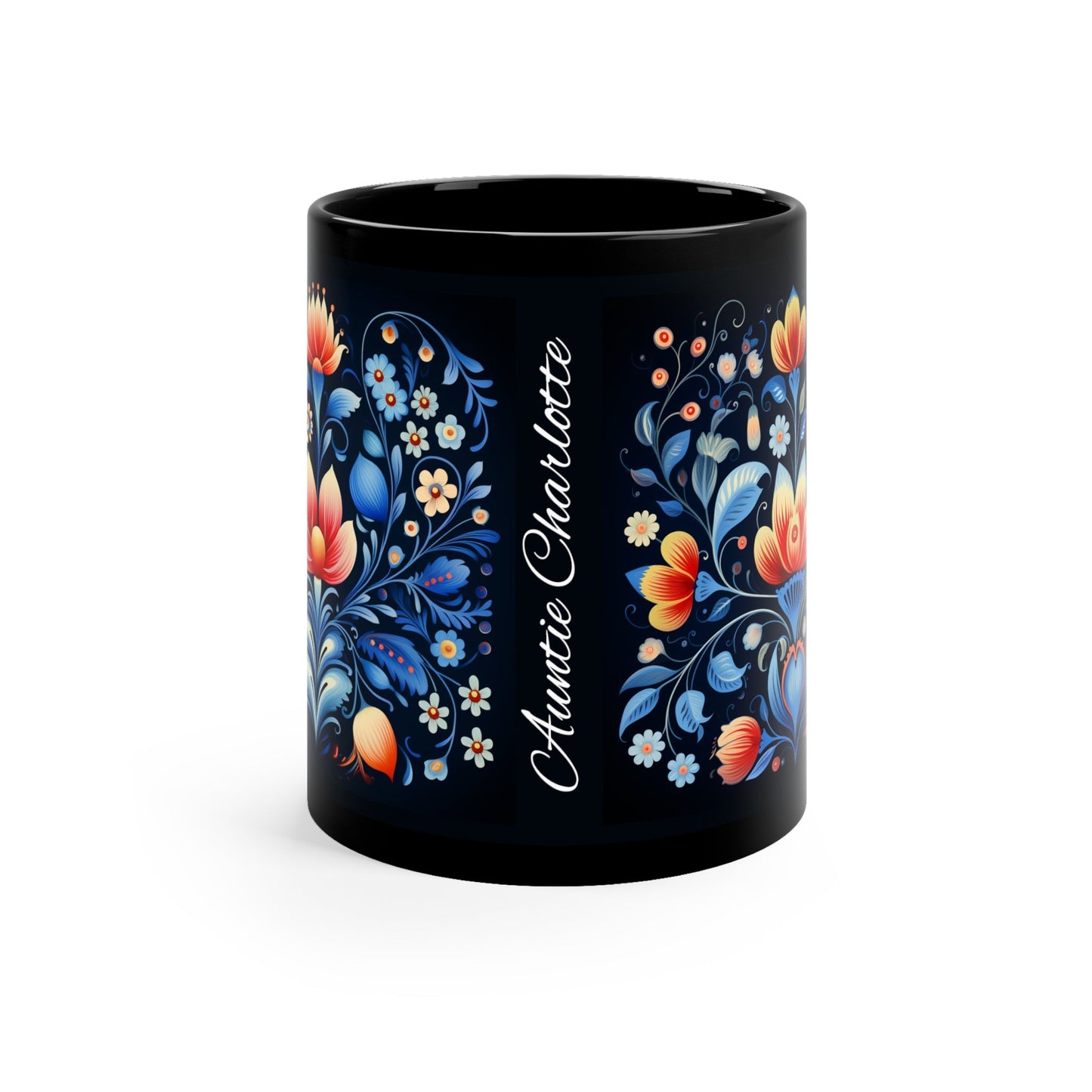 Personalized Scandi Rose Mug, Boho Scandinavian Cottagecore Coffee Mug - FlooredByArt