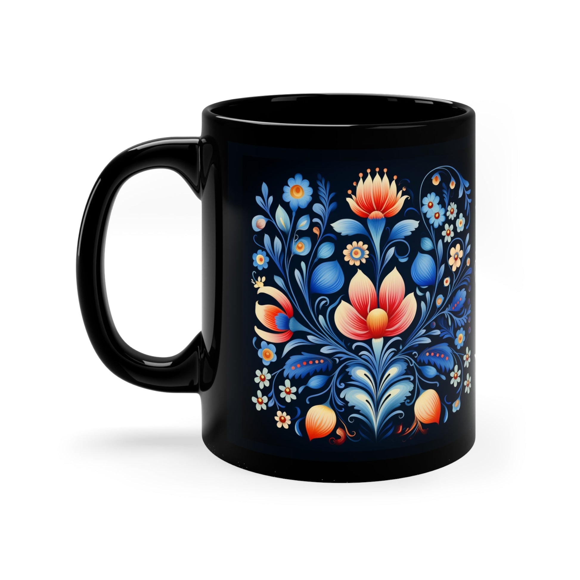 Personalized Scandi Rose Mug, Boho Scandinavian Cottagecore Coffee Mug - FlooredByArt