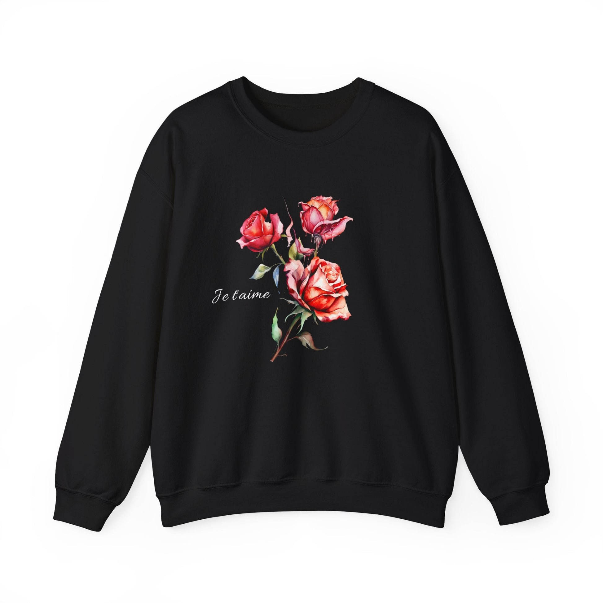 Personalized Womens Valentines Day Sweatshirt, Custom Conversation Roses - FlooredByArt