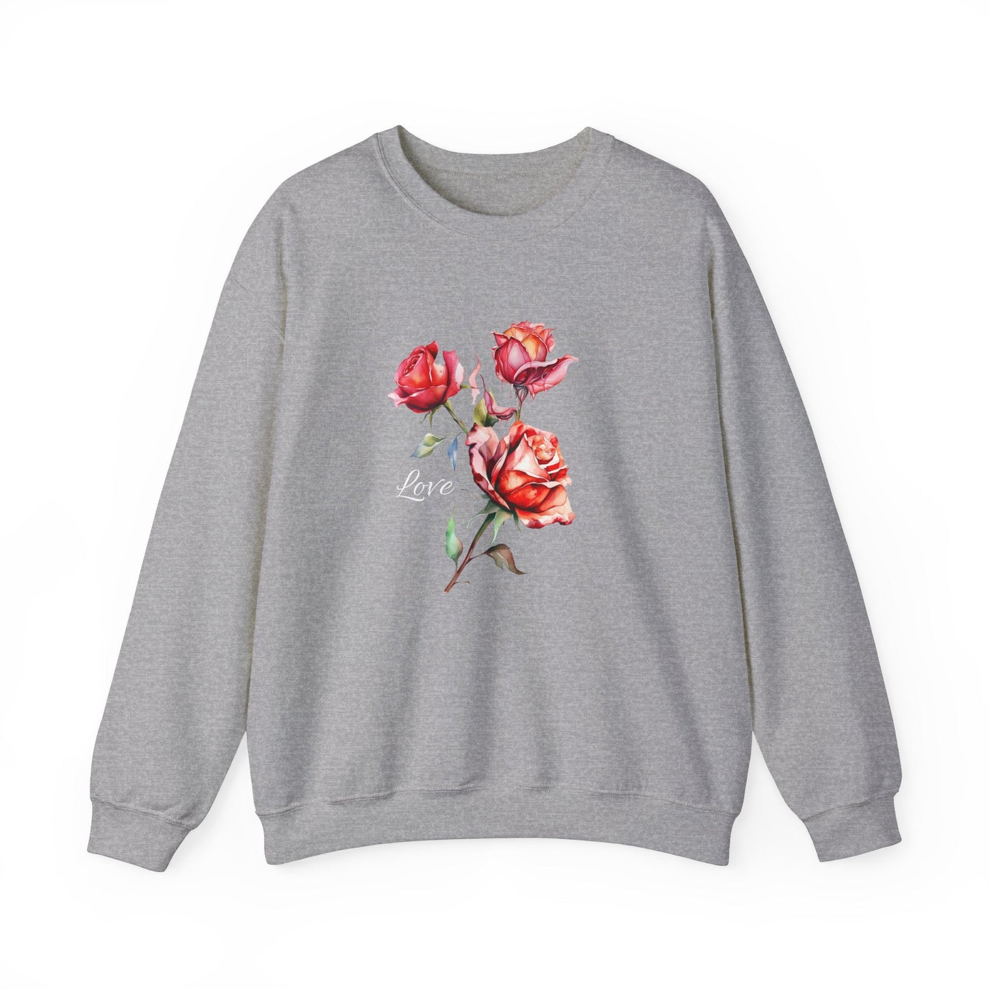Personalized Womens Valentines Day Sweatshirt, Custom Conversation Roses - FlooredByArt
